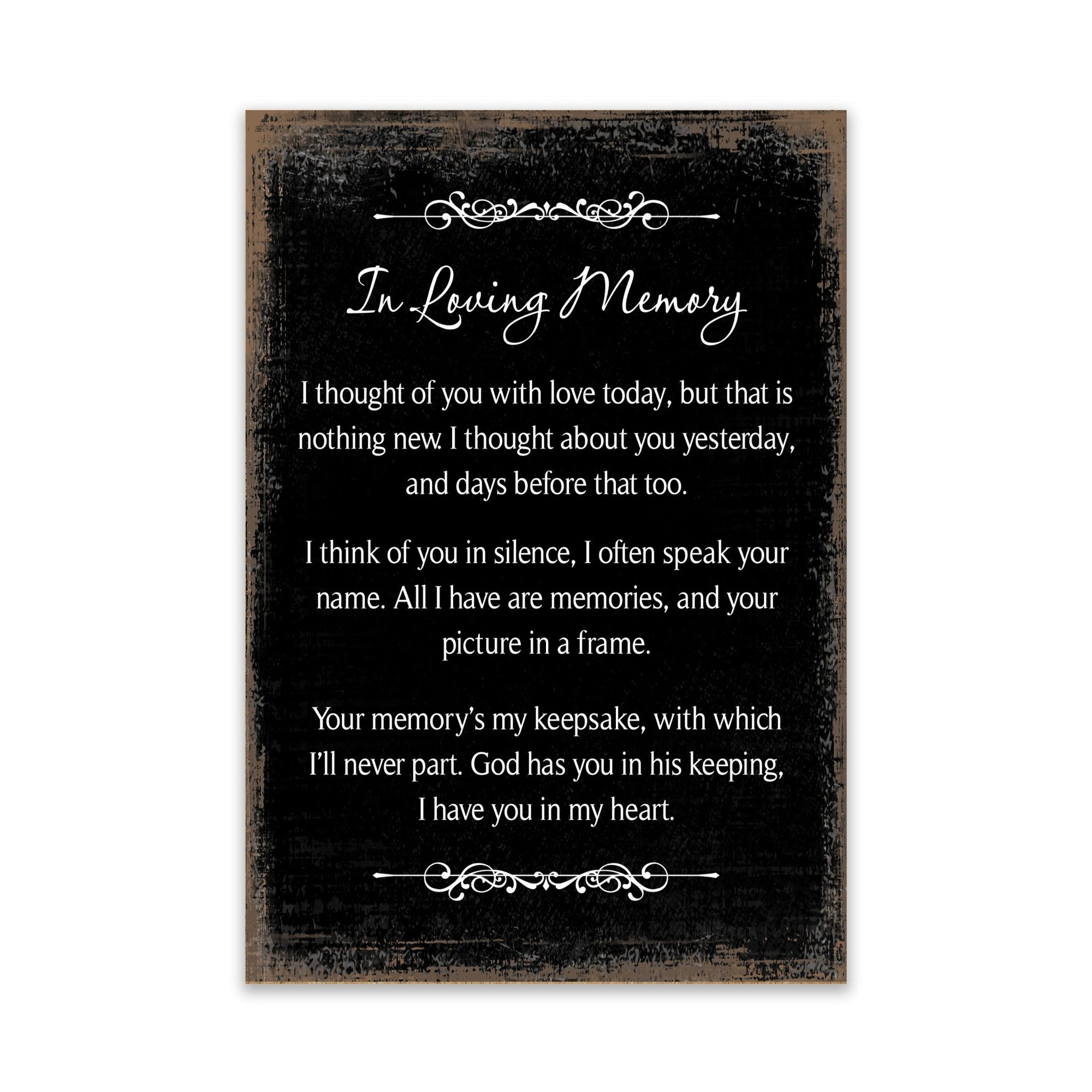Modern Inspirational Memorial 5.5x 8 inches Wooden Sign I Have You In My Heart - Plaque Tabletop Decoration Loss of Loved One Bereavement Sympathy Keepsake - LifeSong Milestones