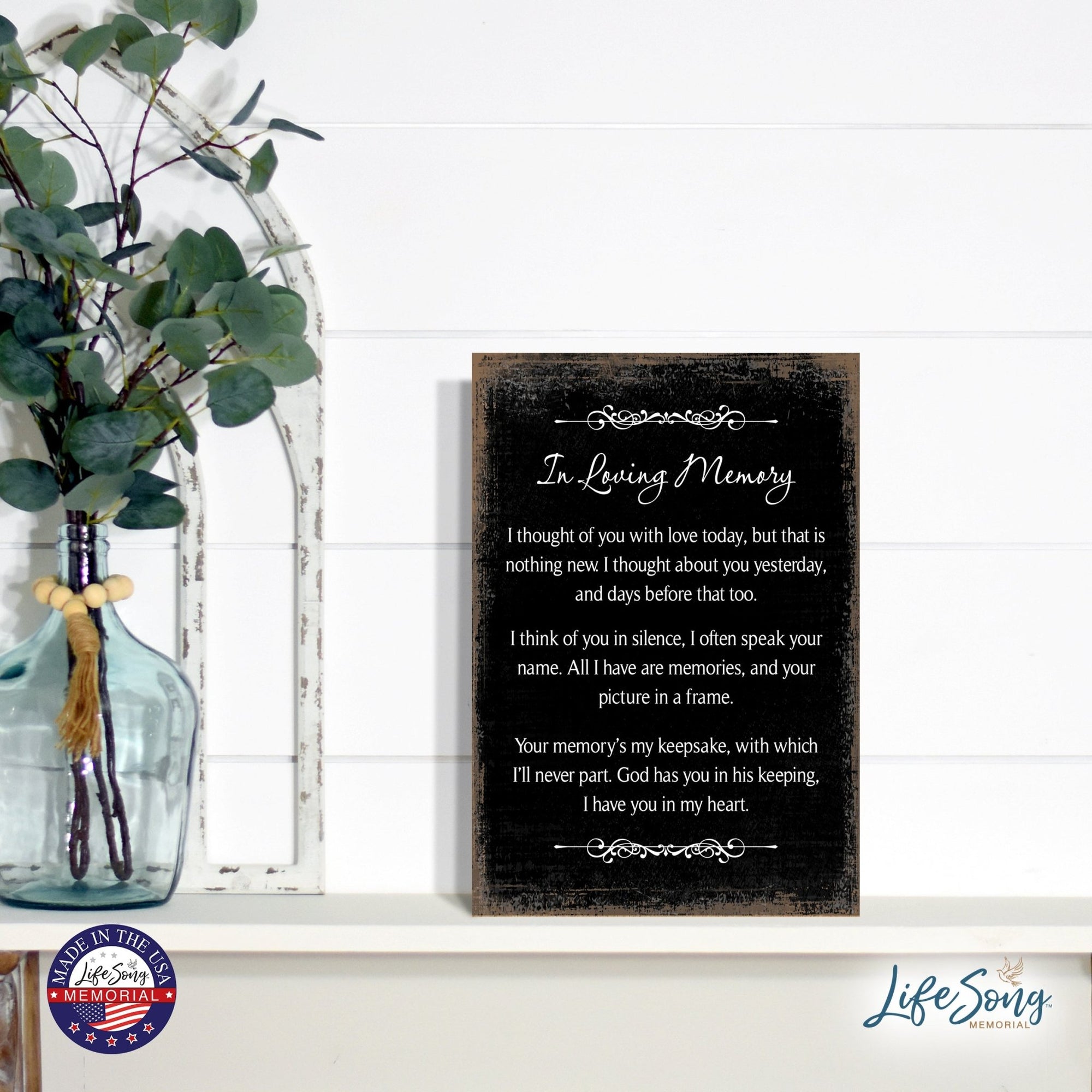 Modern Inspirational Memorial 5.5x 8 inches Wooden Sign I Have You In My Heart - Plaque Tabletop Decoration Loss of Loved One Bereavement Sympathy Keepsake - LifeSong Milestones