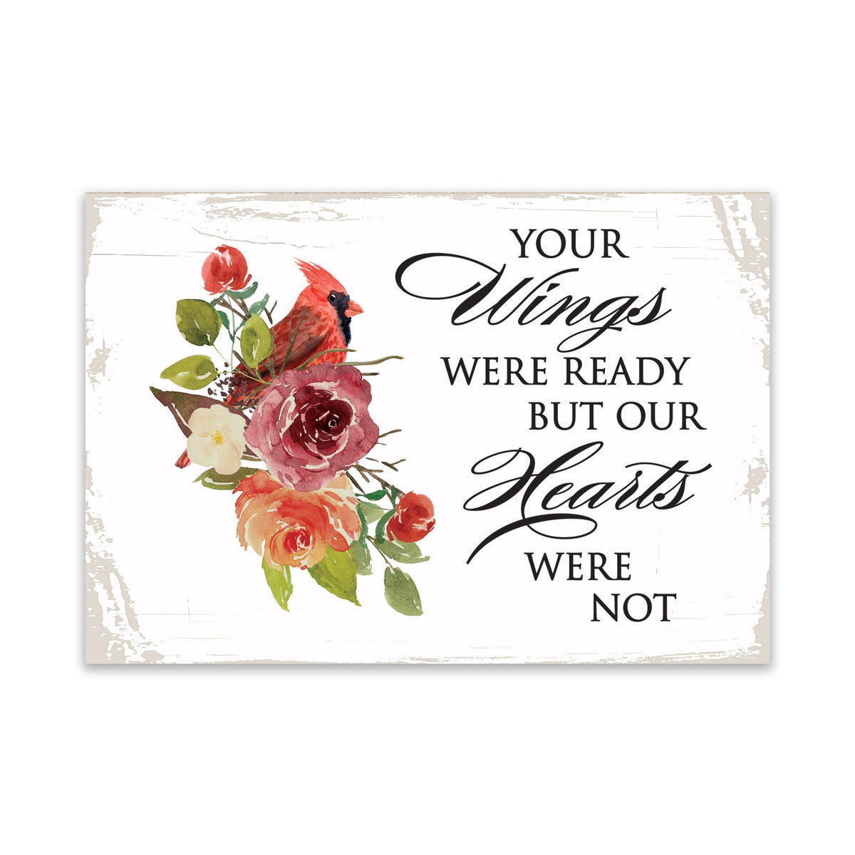 Modern Inspirational Memorial 5.5x 8 inches Wooden Sign Our Hearts - Plaque Tabletop Decoration Loss of Loved One Bereavement Sympathy Keepsake - LifeSong Milestones