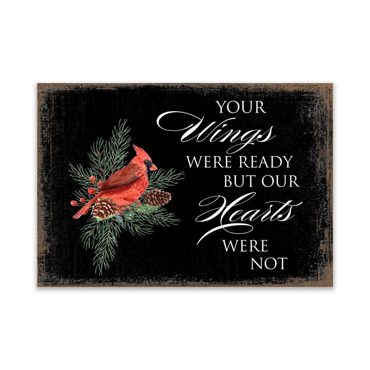 Modern Inspirational Memorial 5.5x 8 inches Wooden Sign Your Wings - Plaque Tabletop Decoration Loss of Loved One Bereavement Sympathy Keepsake - LifeSong Milestones