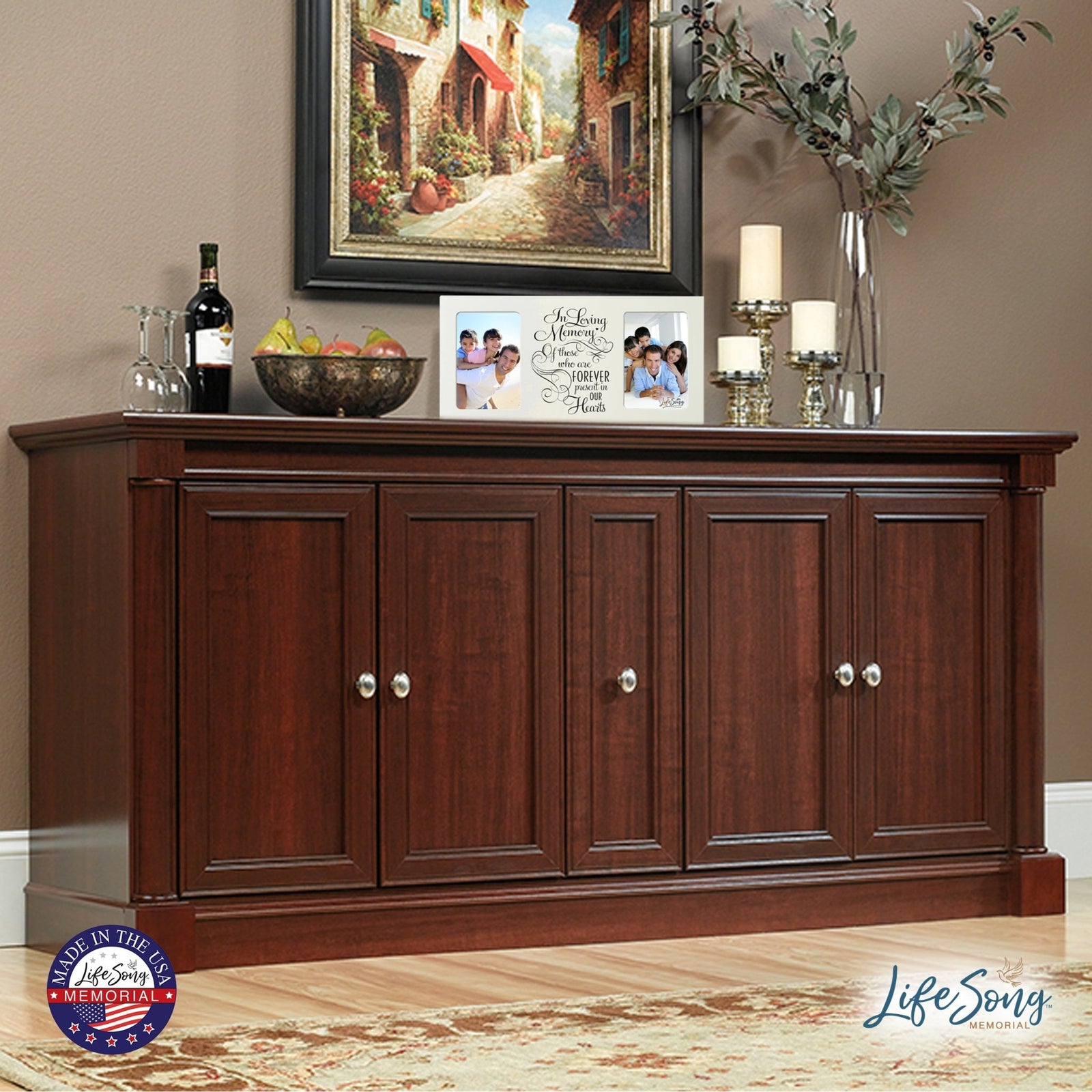 Modern Inspirational Memorial Picture Frame 16x8in In Loving Memory Of Those Holds Two 4x6in Photos - LifeSong Milestones