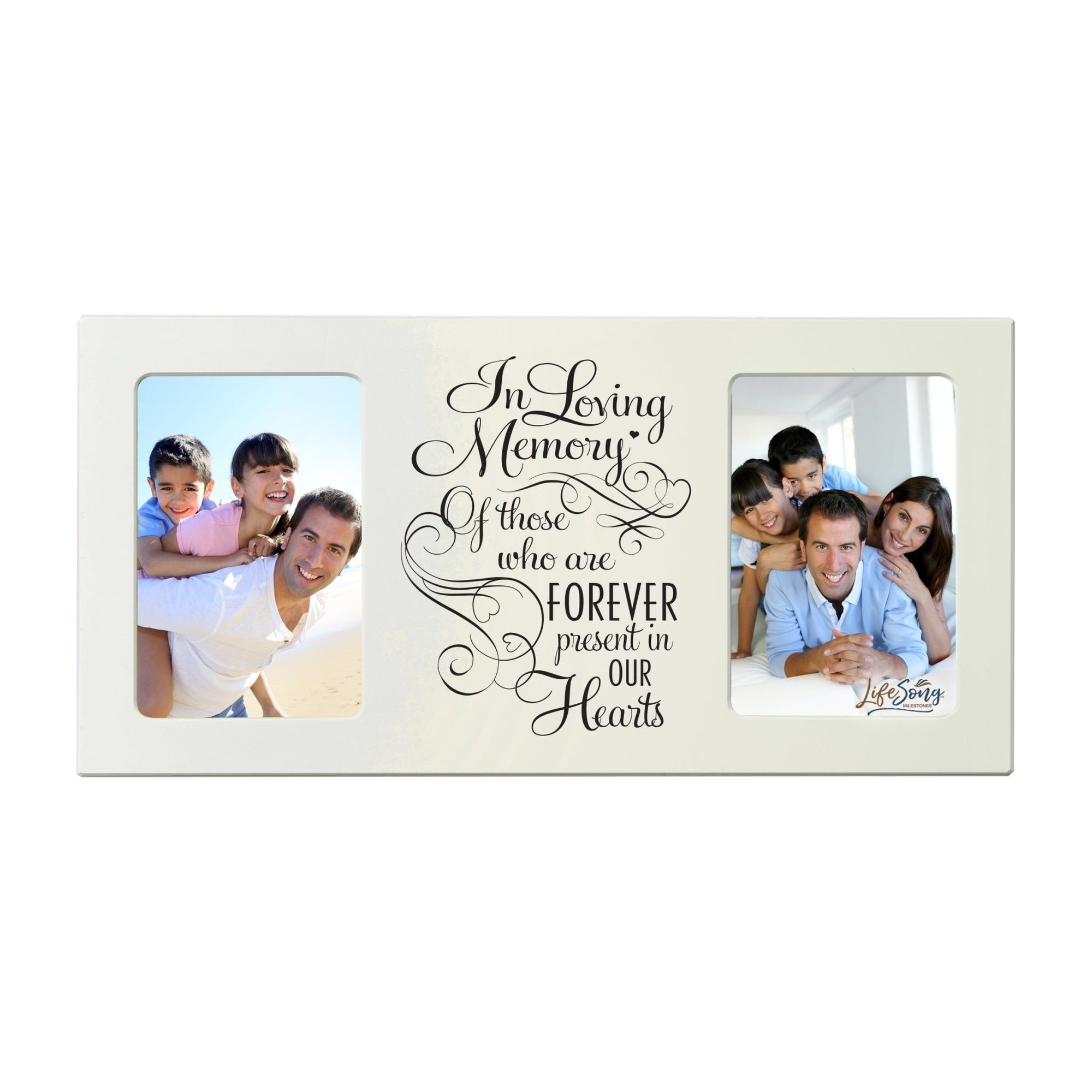 Modern Inspirational Memorial Picture Frame 16x8in In Loving Memory Of Those Holds Two 4x6in Photos - LifeSong Milestones