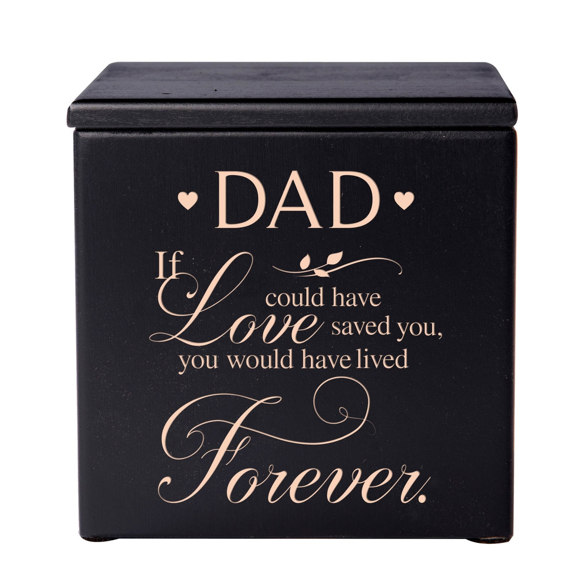 Memorial Small Wooden Keepsake Urn Box for Dad
