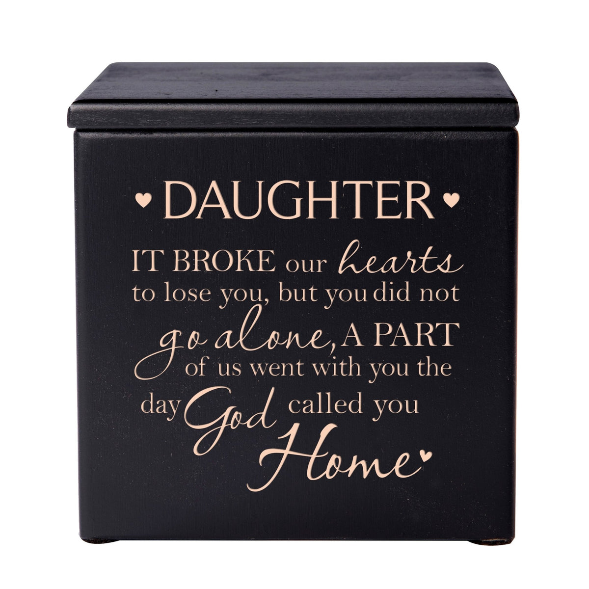 Small Funeral Decorative Wooden Urns for Daughter's Ashes 