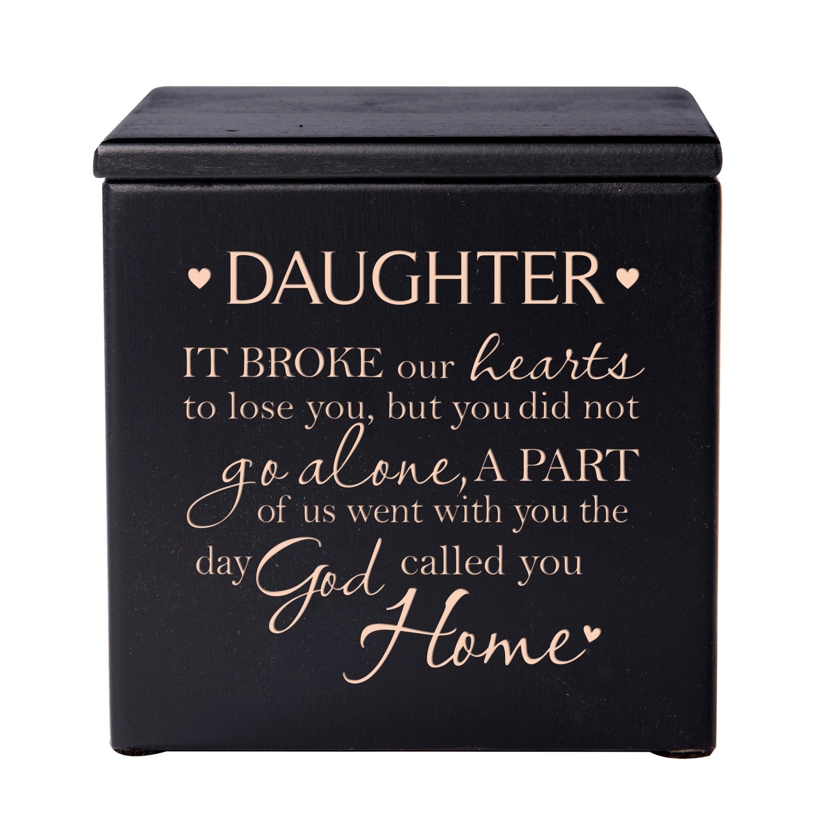 Small Funeral Decorative Wooden Urns for Daughter's Ashes 