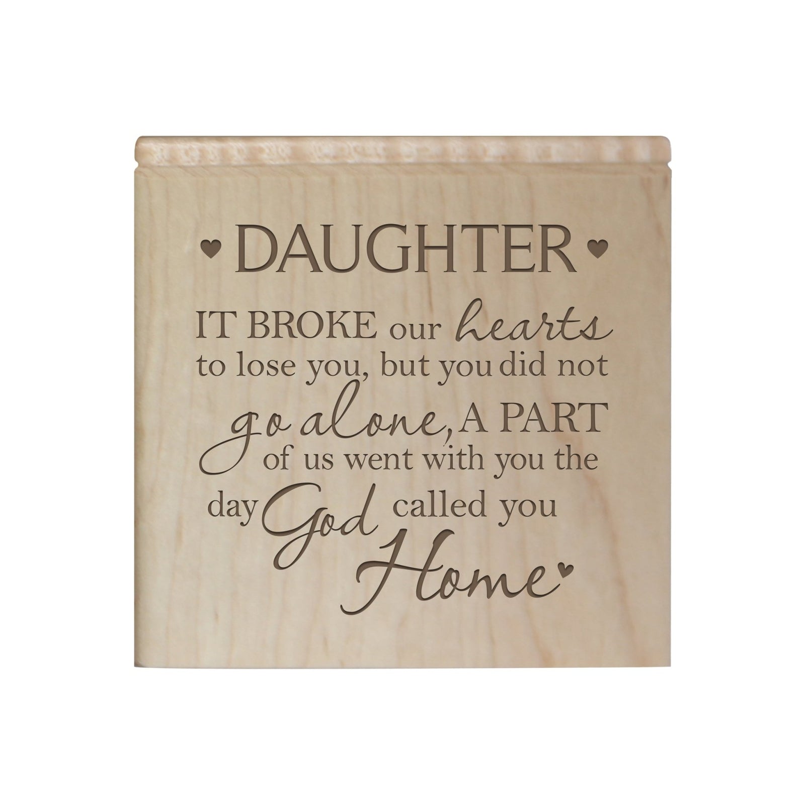 Unique Memorial Wooden Keepsake Box for Daughter's Memory