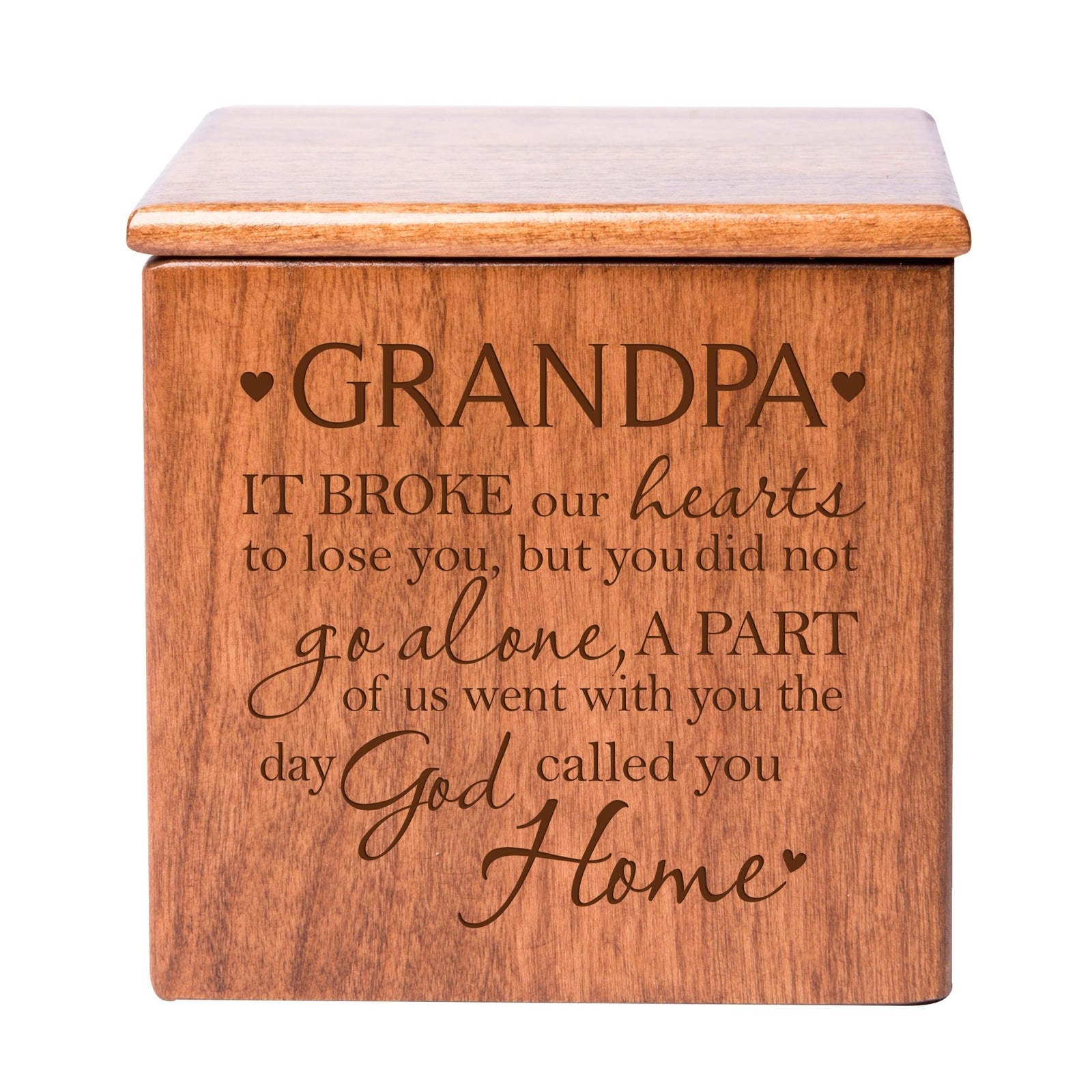 Funeral Wooden Keepsake Urn Box for Grandpa's Memory