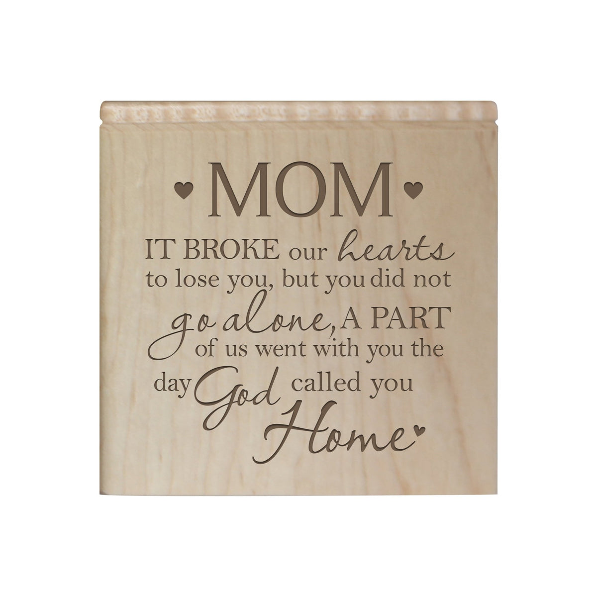 Premium Memorial Wooden Keepsake Urns in Memory of Mom