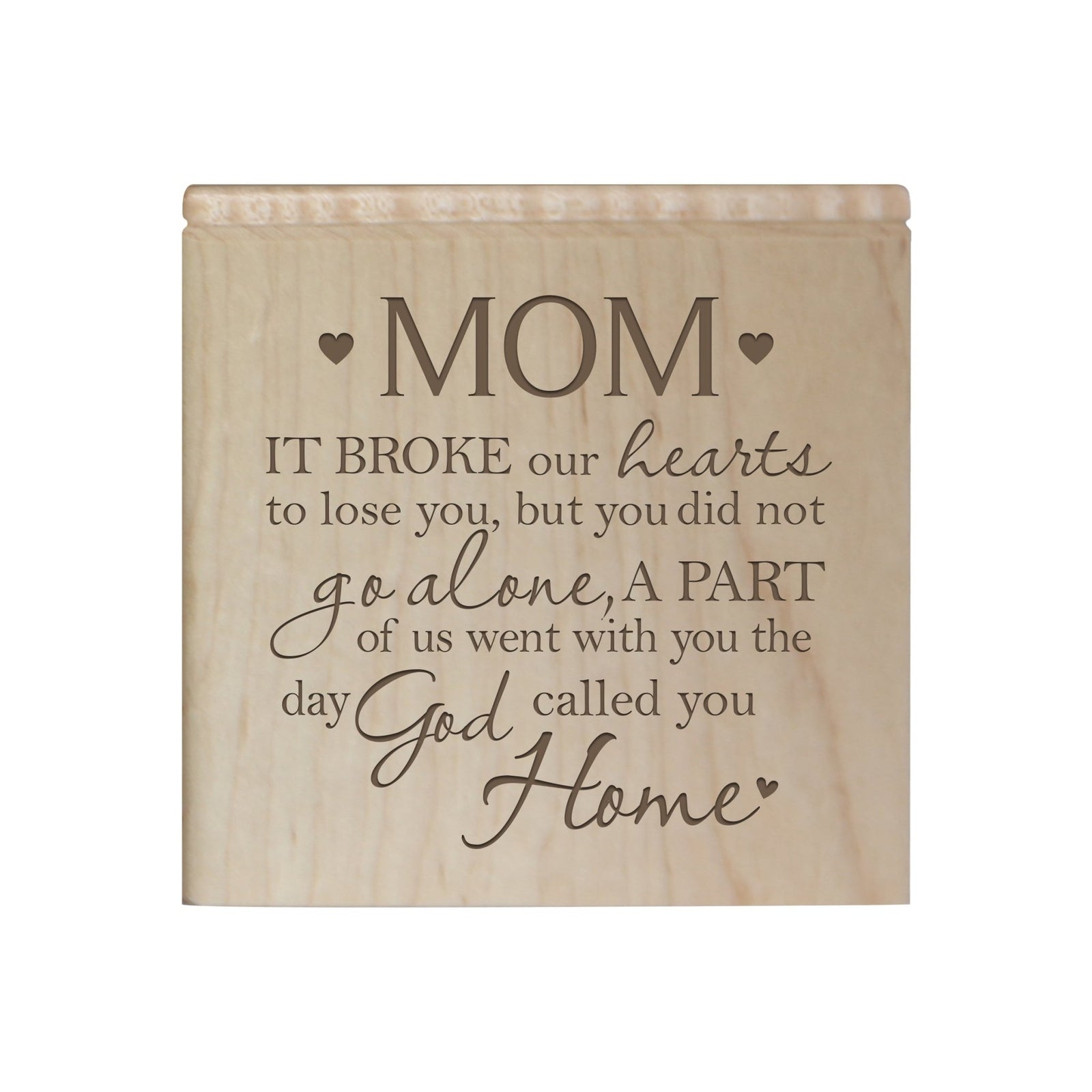 Premium Memorial Wooden Keepsake Urns in Memory of Mom