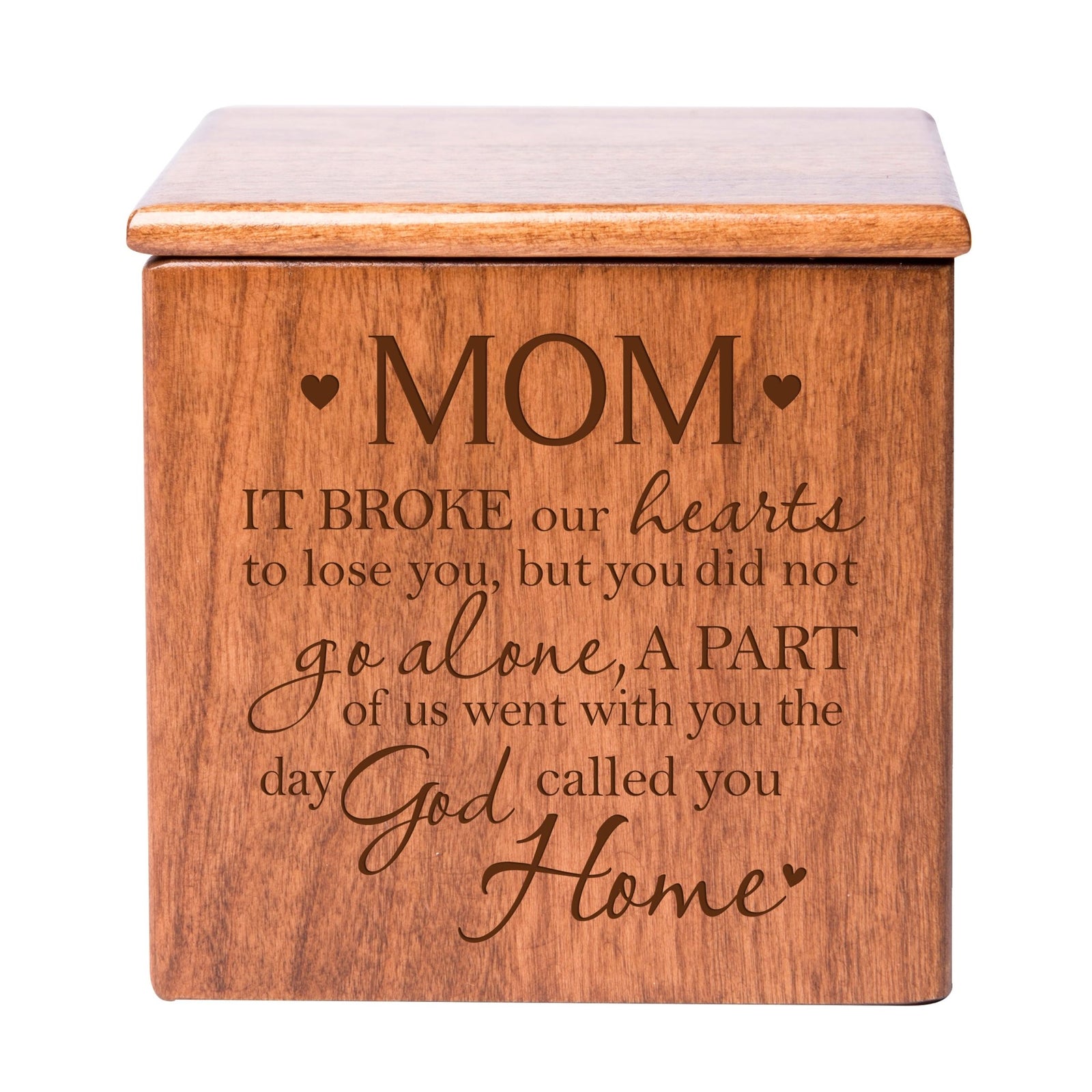 Premium Memorial Wooden Keepsake Urns in Memory of Mom