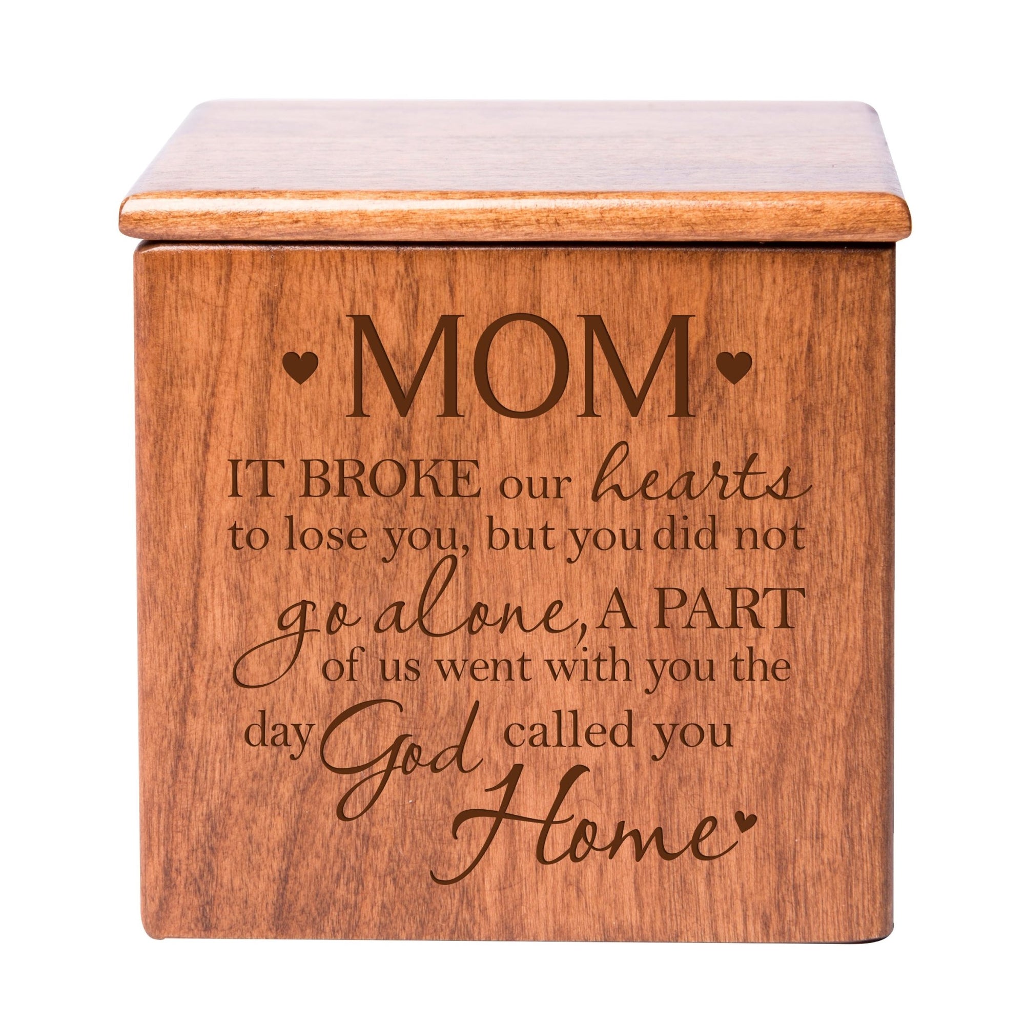 Premium Memorial Wooden Keepsake Urns in Memory of Mom