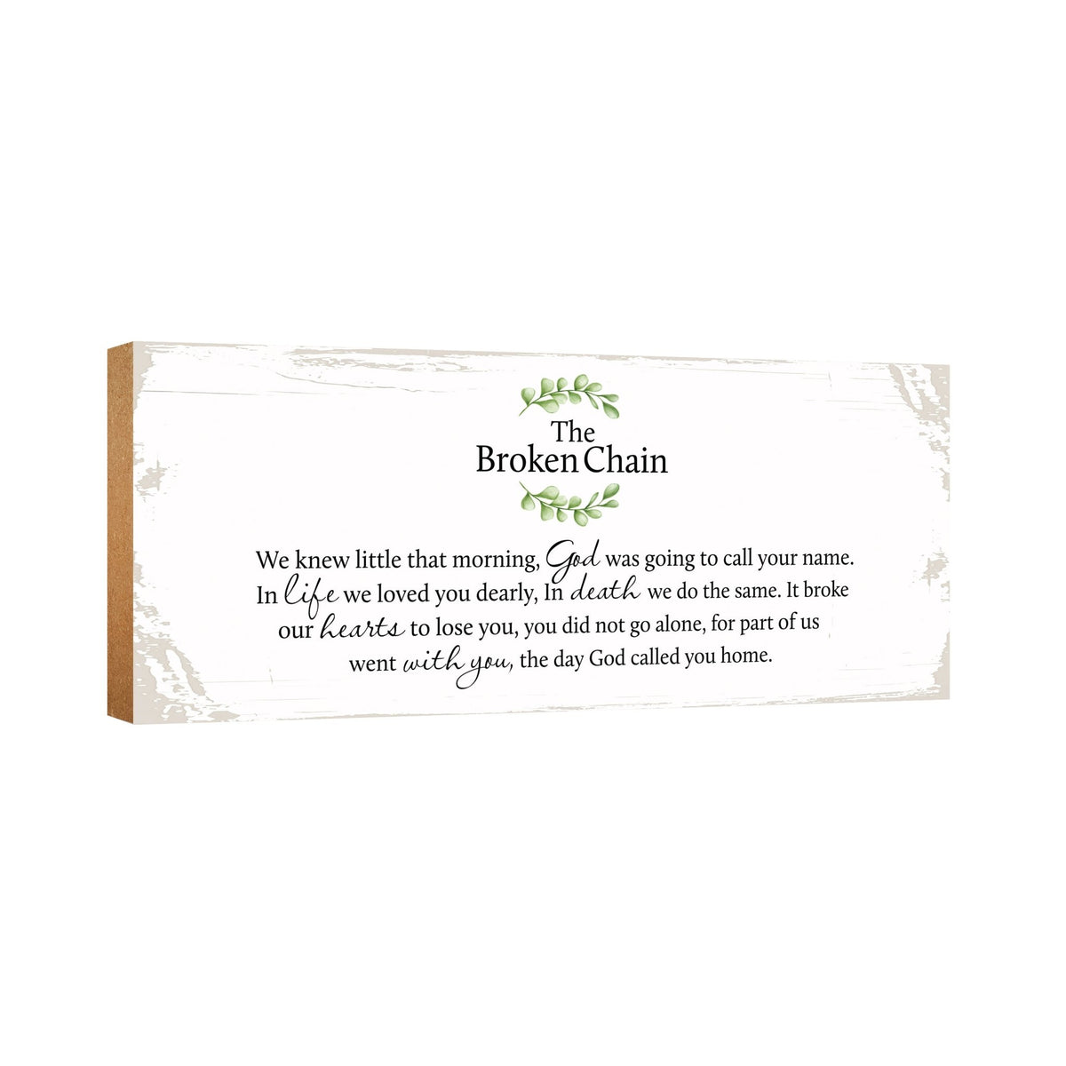 Modern Inspirational Pet Memorial 4x10 inches Wooden Sign (Broken Chain) Tabletop Plaque Home Decoration Loss of Pet Bereavement Sympathy Keepsake - LifeSong Milestones