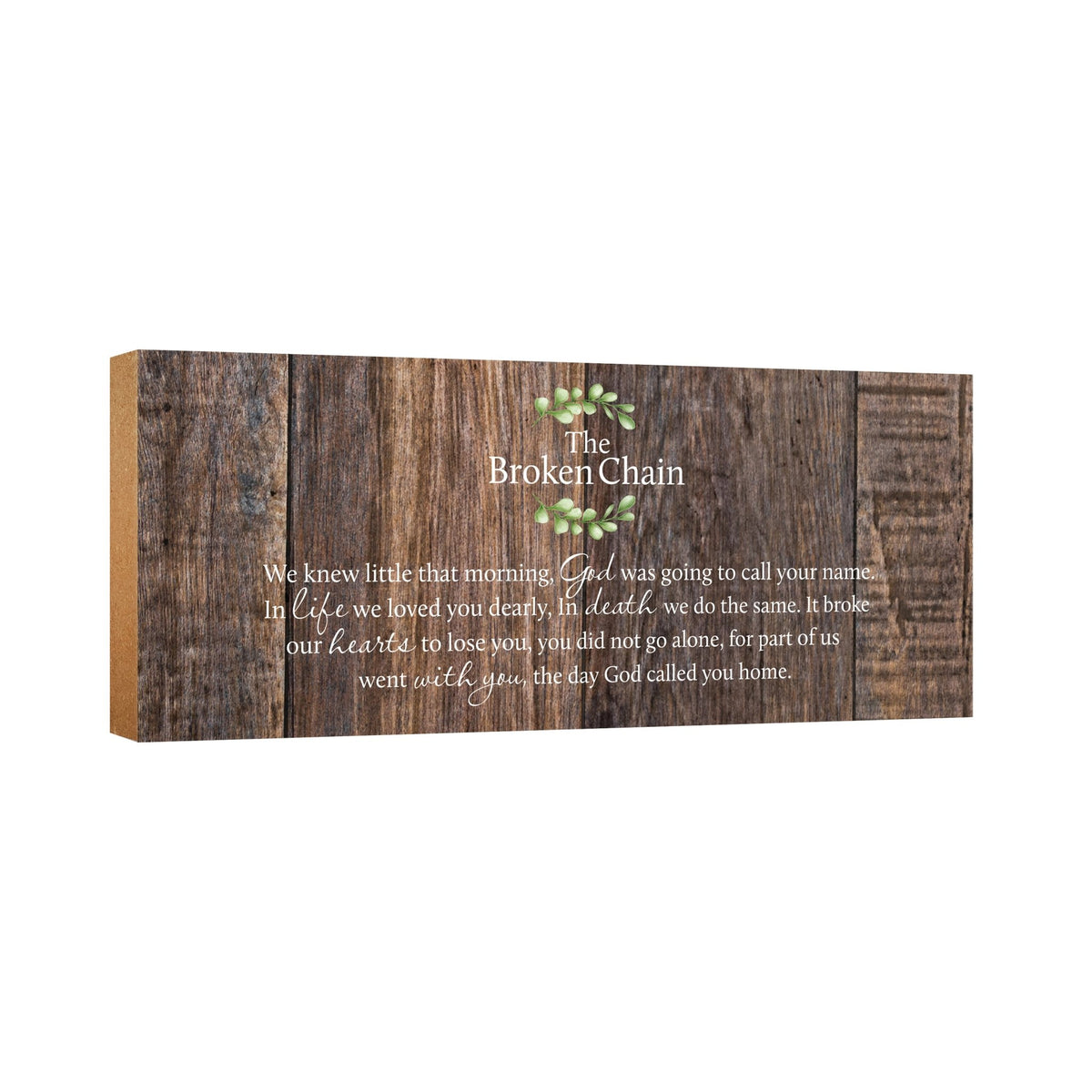 Modern Inspirational Pet Memorial 4x10 inches Wooden Sign (Broken Chain) Tabletop Plaque Home Decoration Loss of Pet Bereavement Sympathy Keepsake - LifeSong Milestones
