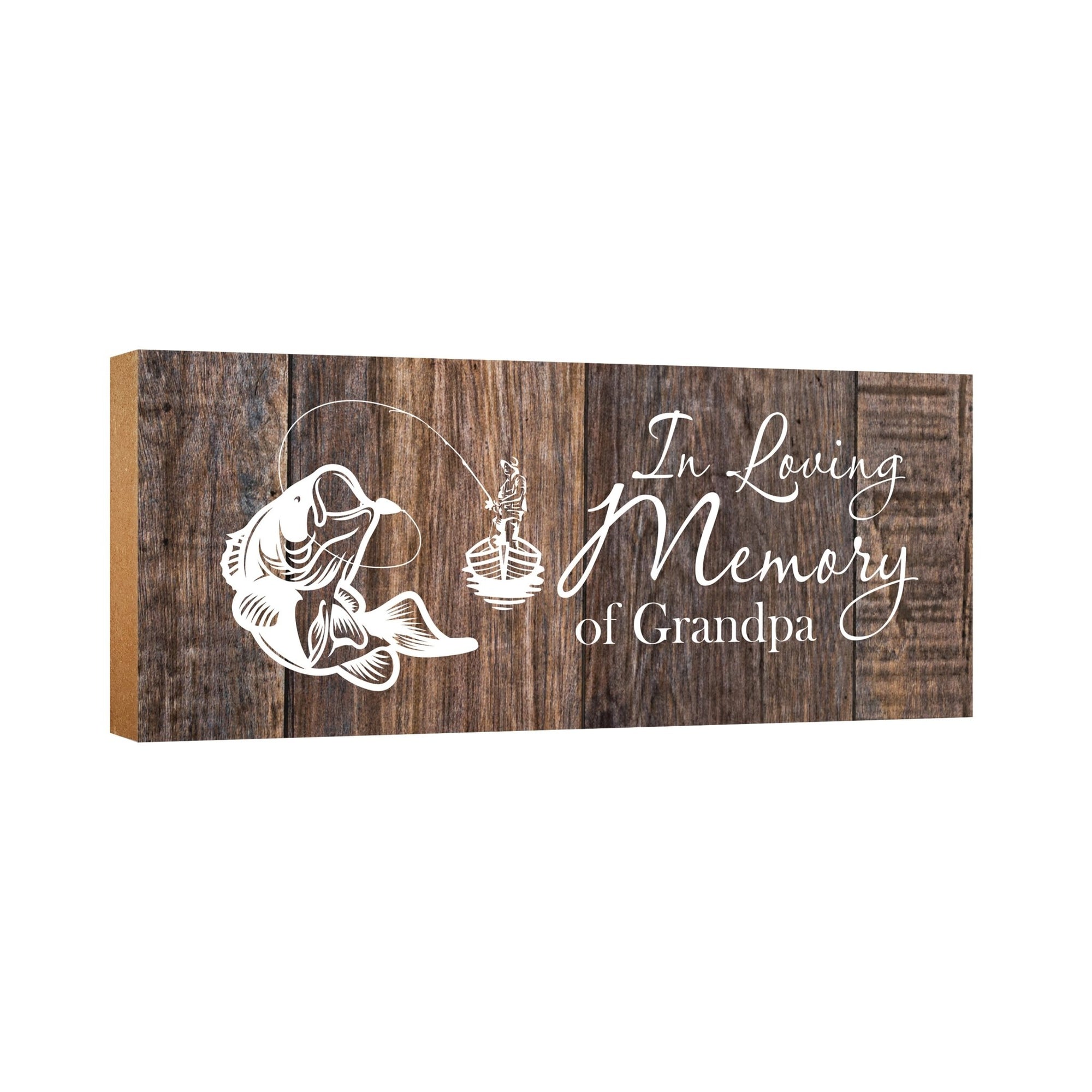 Modern Inspirational Pet Memorial 4x10 inches Wooden Sign (Fisherman) Tabletop Plaque Home Decoration Loss of Pet Bereavement Sympathy Keepsake - LifeSong Milestones