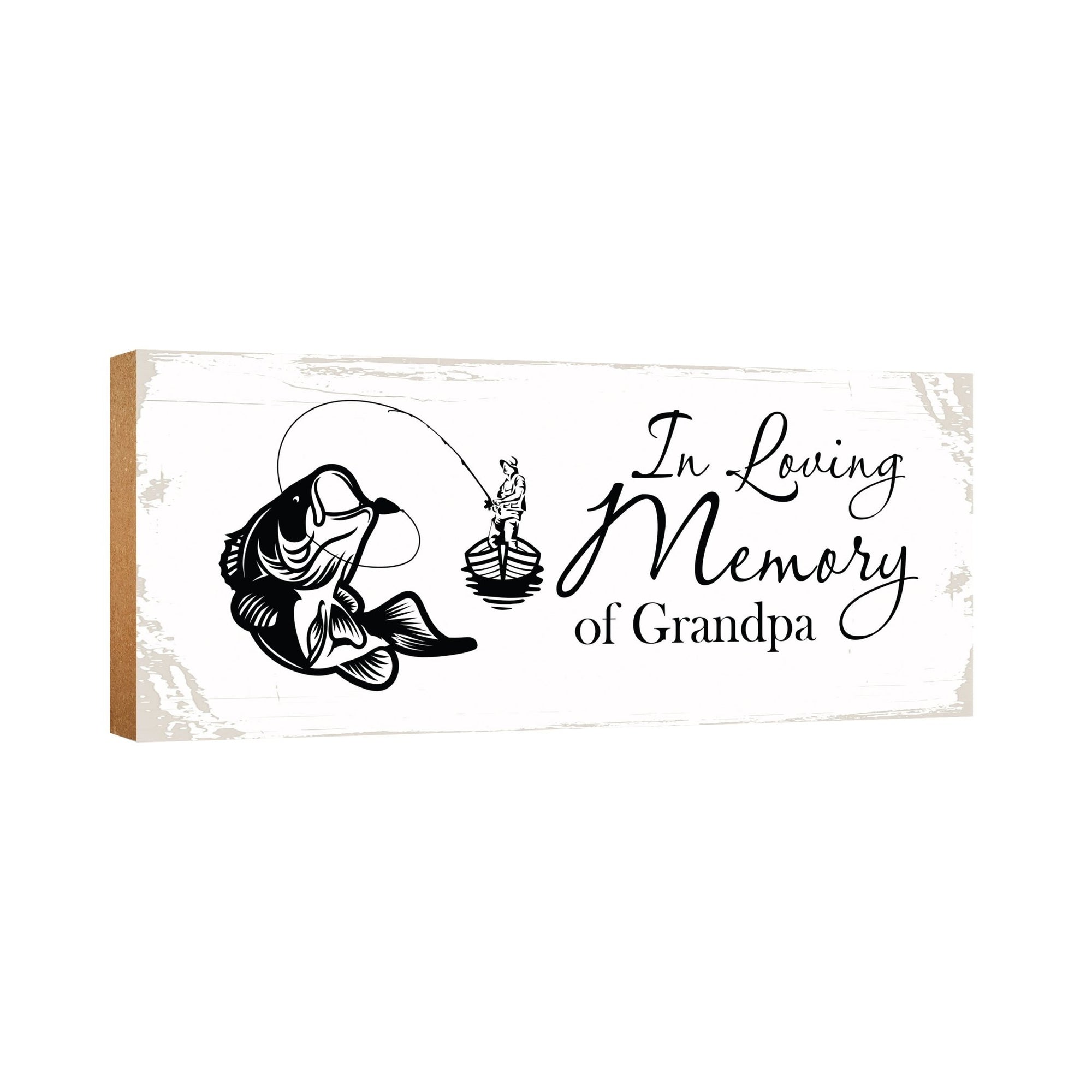 Modern Inspirational Pet Memorial 4x10 inches Wooden Sign (Fisherman) Tabletop Plaque Home Decoration Loss of Pet Bereavement Sympathy Keepsake - LifeSong Milestones