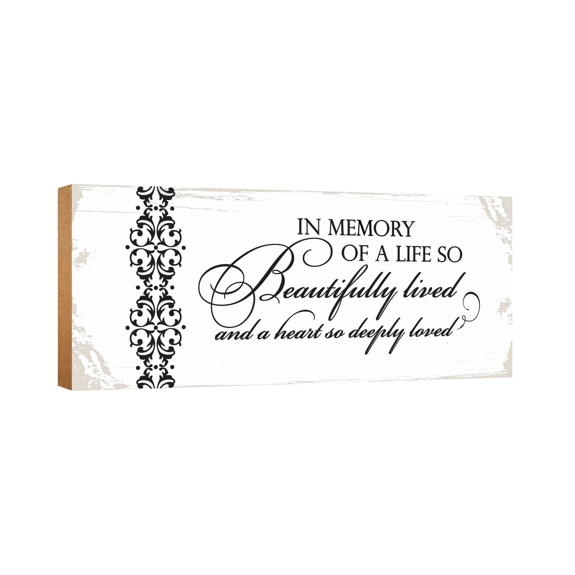 Modern Inspirational Pet Memorial 4x10 inches Wooden Sign (In Memory Of Life) Tabletop Plaque Home Decoration Loss of Pet Bereavement Sympathy Keepsake - LifeSong Milestones