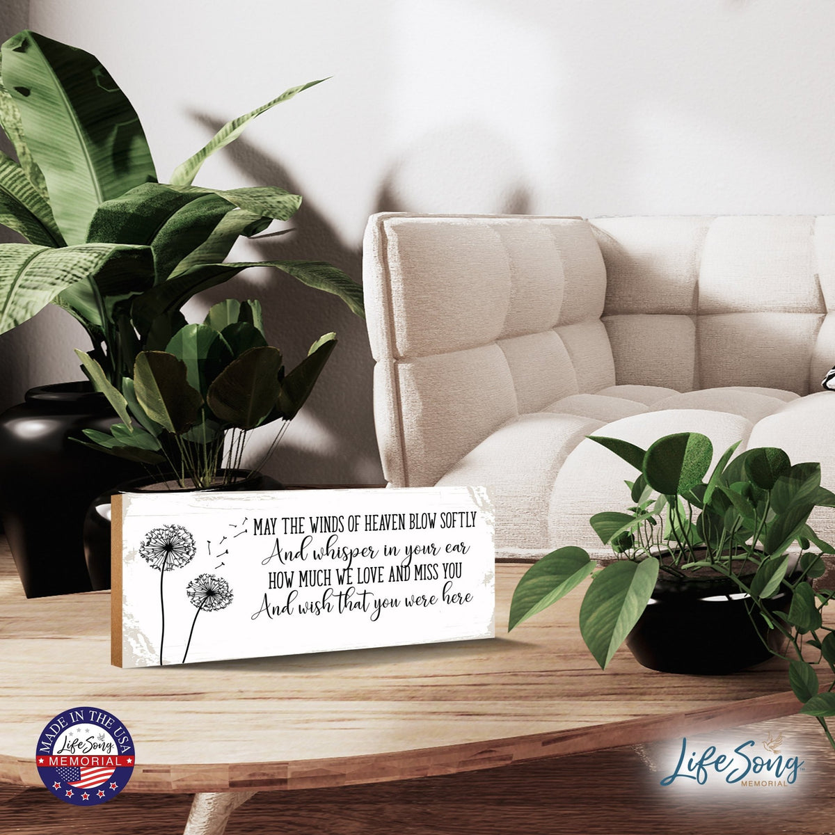 Modern Inspirational Pet Memorial 4x10 inches Wooden Sign (May The Winds) Tabletop Plaque Home Decoration Loss of Pet Bereavement Sympathy Keepsake - LifeSong Milestones