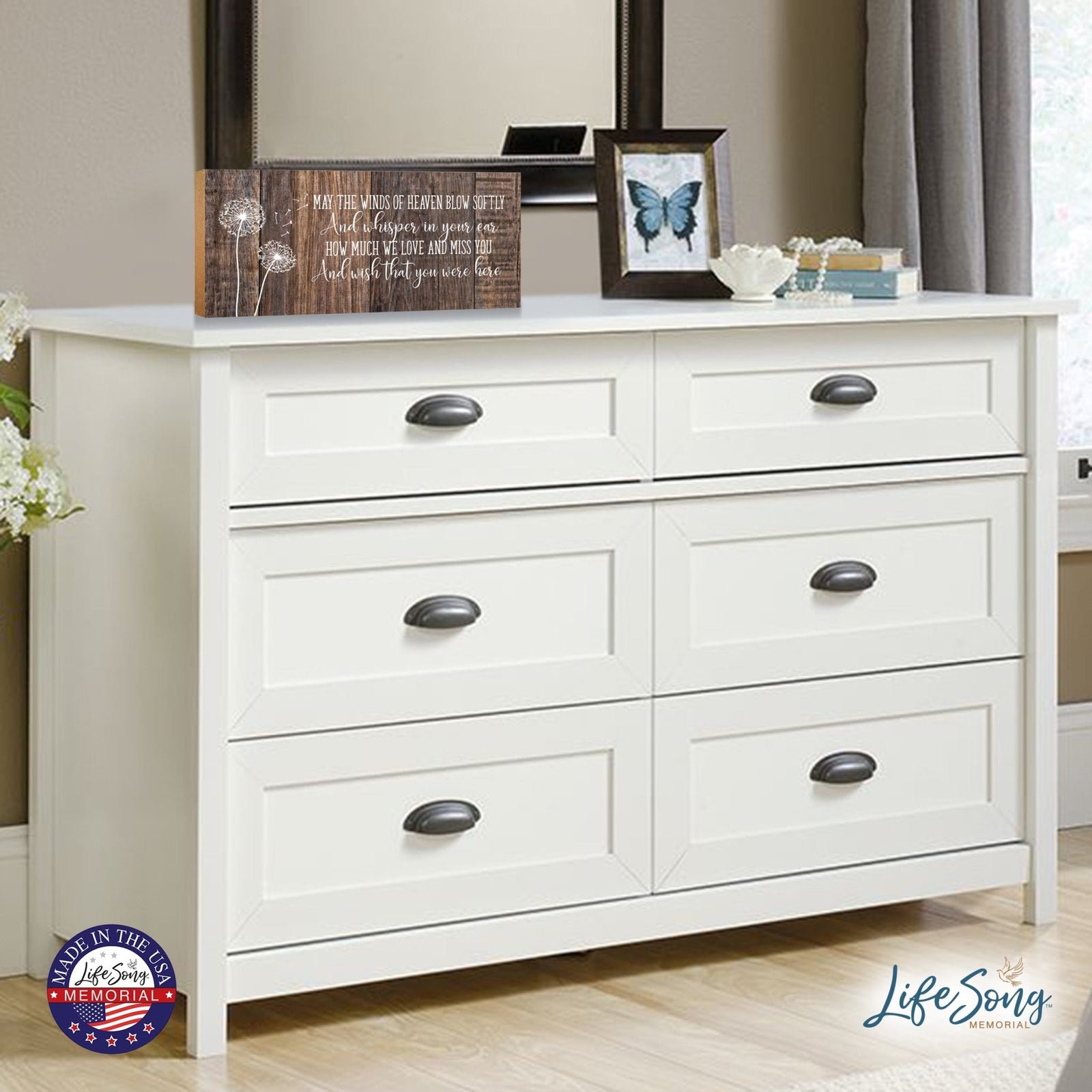 Modern Inspirational Pet Memorial 4x10 inches Wooden Sign (May The Winds) Tabletop Plaque Home Decoration Loss of Pet Bereavement Sympathy Keepsake - LifeSong Milestones