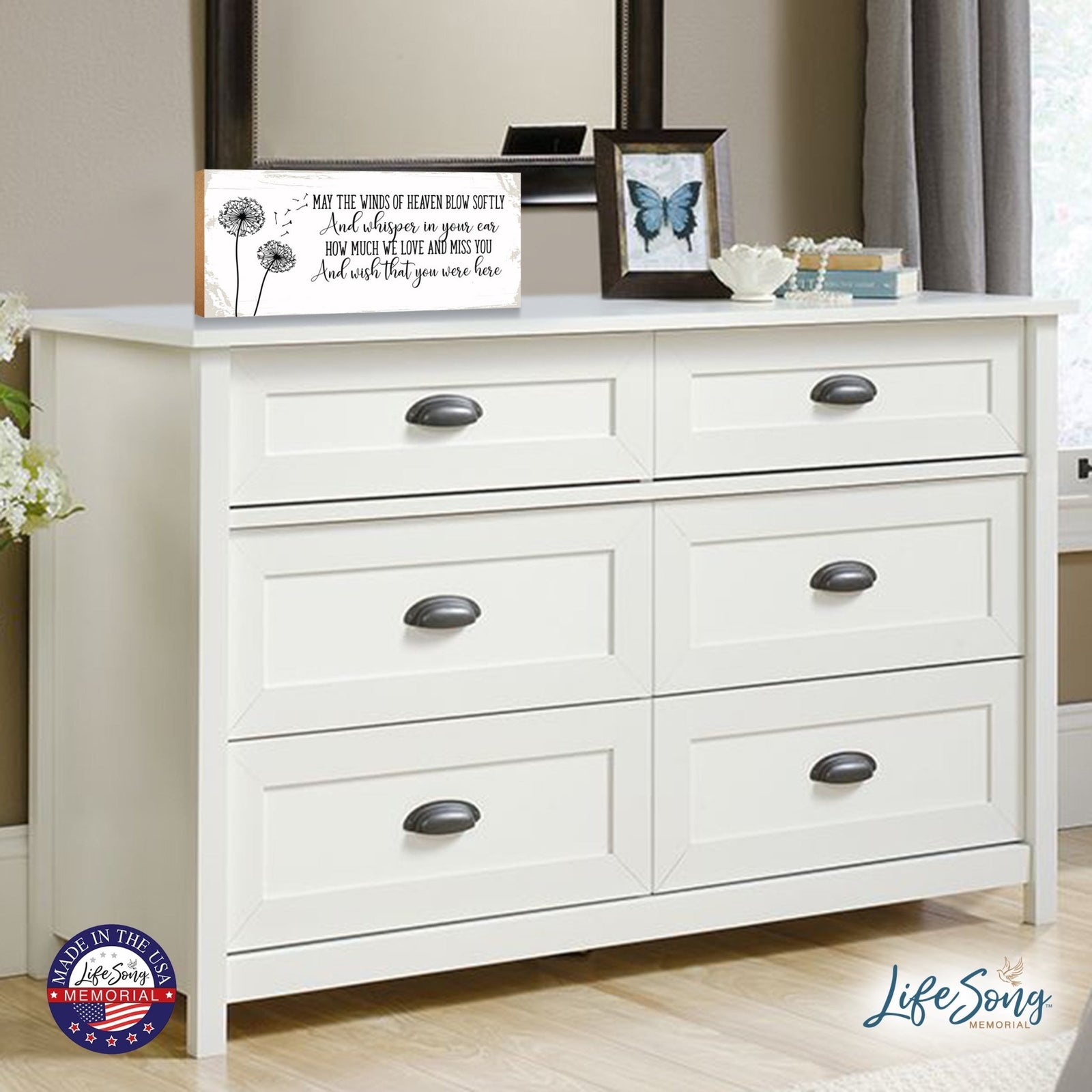 Modern Inspirational Pet Memorial 4x10 inches Wooden Sign (May The Winds) Tabletop Plaque Home Decoration Loss of Pet Bereavement Sympathy Keepsake - LifeSong Milestones