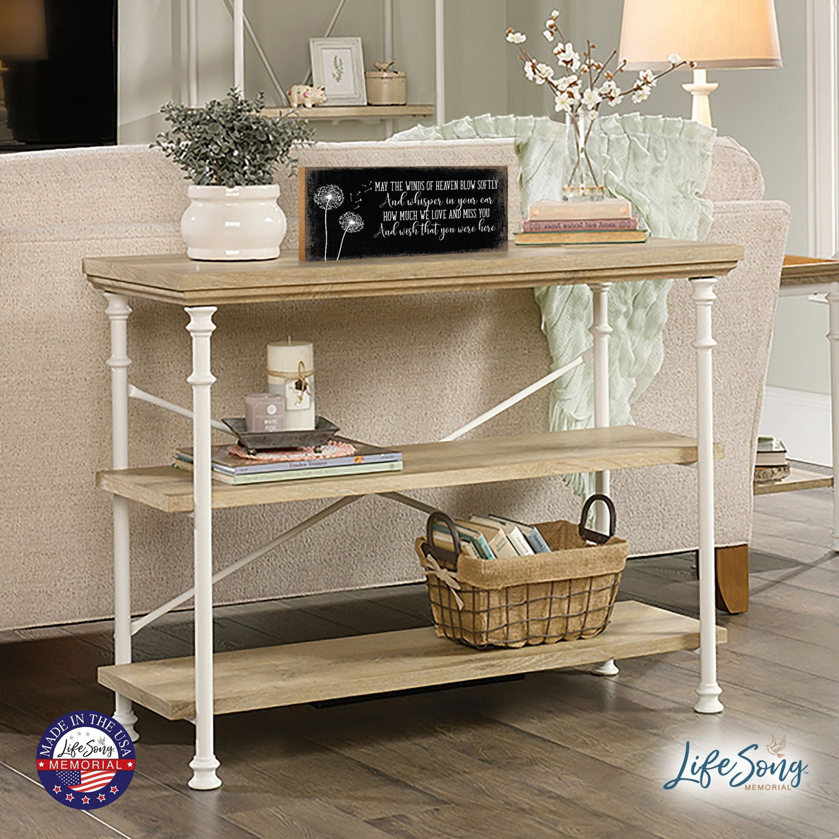 Modern Inspirational Pet Memorial 4x10 inches Wooden Sign (May The Winds) Tabletop Plaque Home Decoration Loss of Pet Bereavement Sympathy Keepsake - LifeSong Milestones