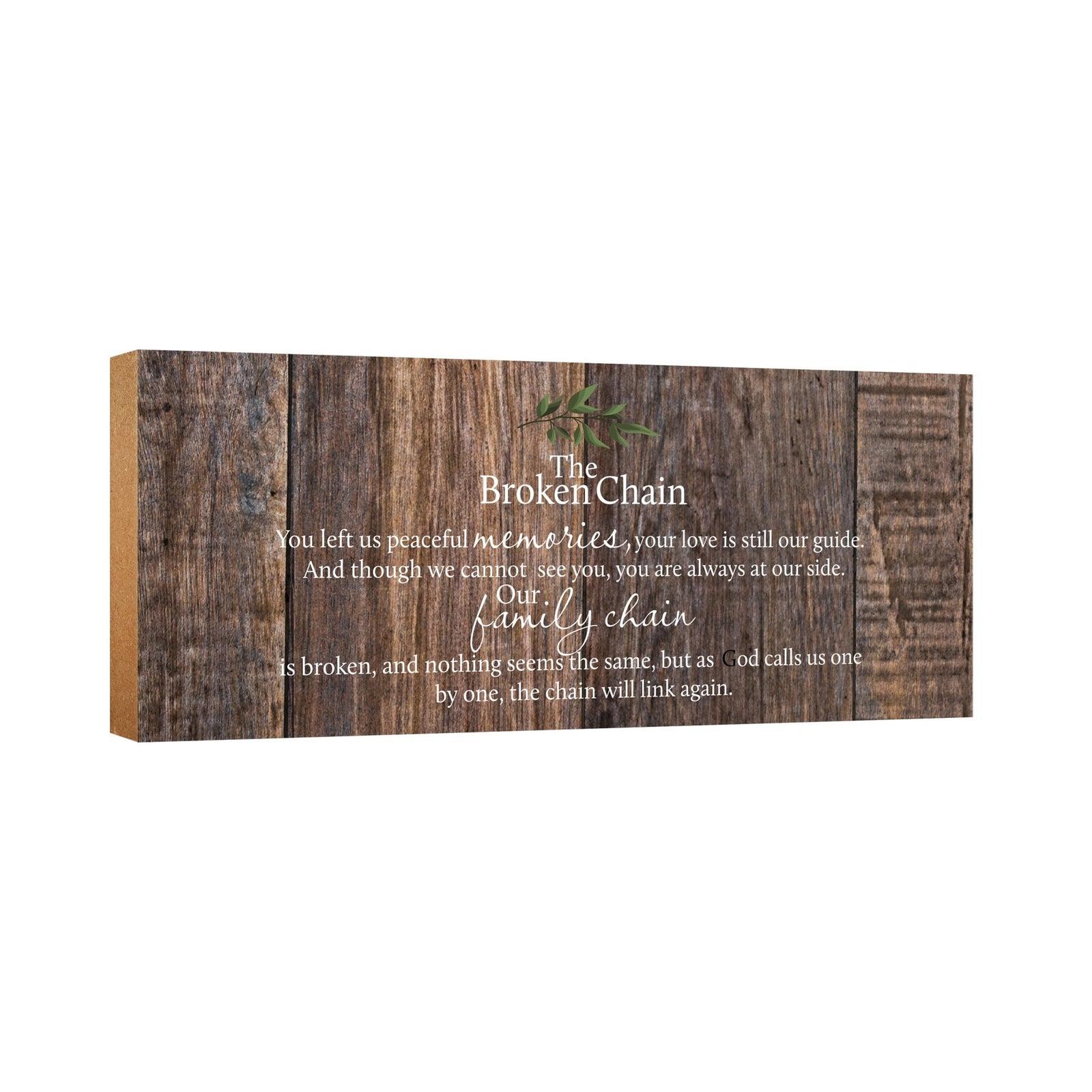 Modern Inspirational Pet Memorial 4x10 inches Wooden Sign (The Broken Chain) Tabletop Plaque Home Decoration Loss of Pet Bereavement Sympathy Keepsake - LifeSong Milestones