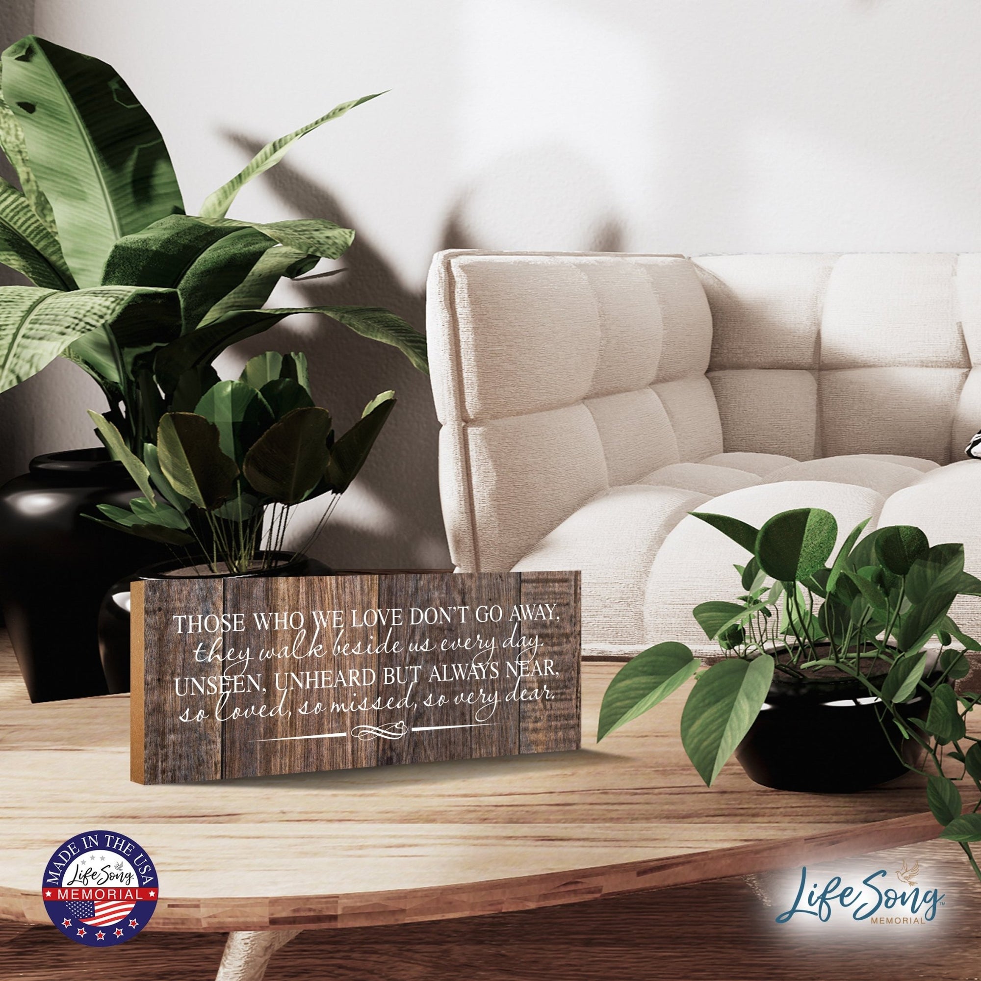 Modern Inspirational Pet Memorial 4x10 inches Wooden Sign (Those Who We Love) Tabletop Plaque Home Decoration Loss of Pet Bereavement Sympathy Keepsake - LifeSong Milestones