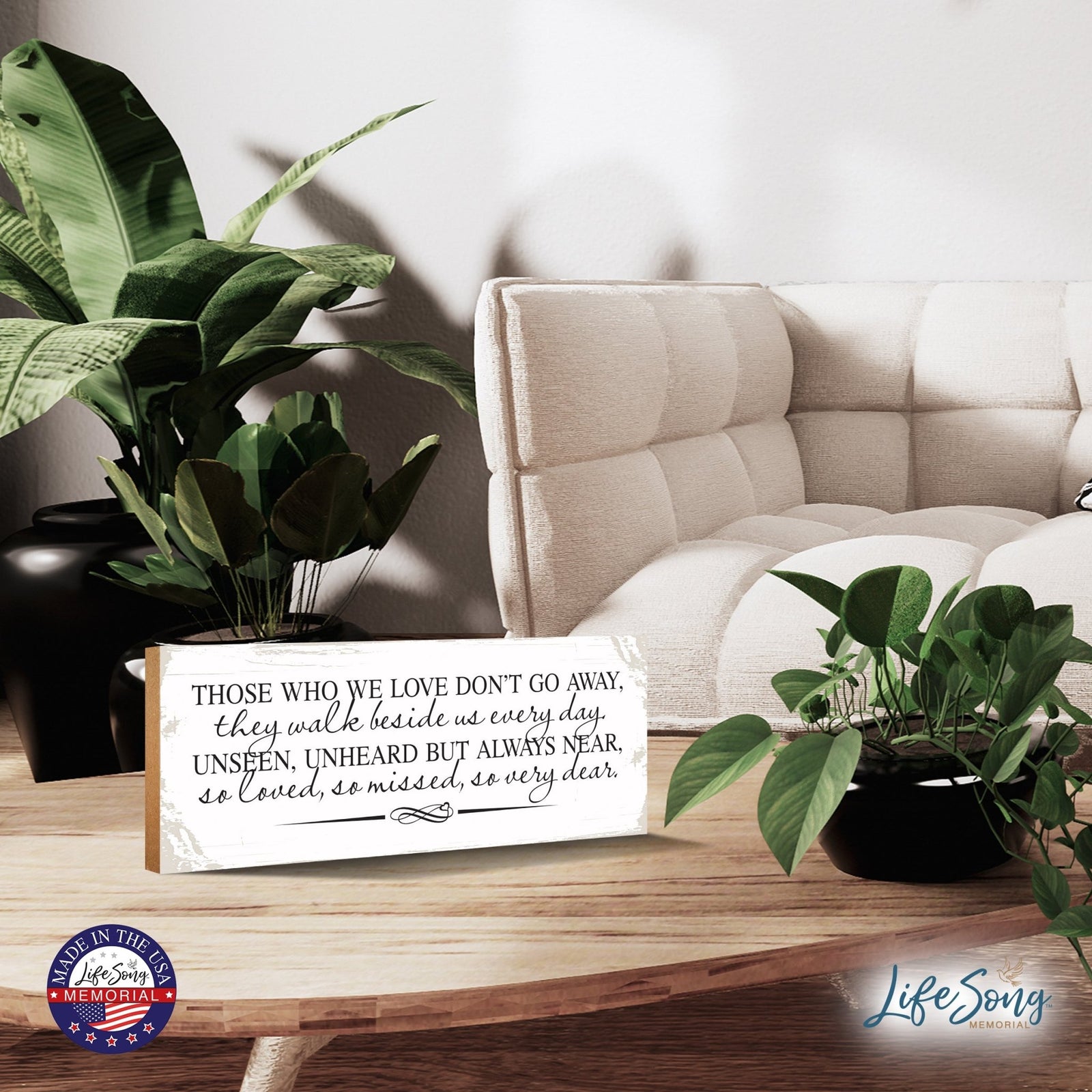 Modern Inspirational Pet Memorial 4x10 inches Wooden Sign (Those Who We Love) Tabletop Plaque Home Decoration Loss of Pet Bereavement Sympathy Keepsake - LifeSong Milestones