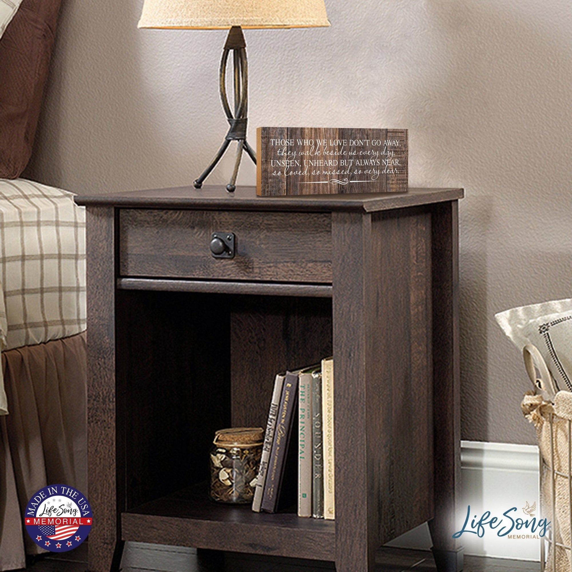 Modern Inspirational Pet Memorial 4x10 inches Wooden Sign (Those Who We Love) Tabletop Plaque Home Decoration Loss of Pet Bereavement Sympathy Keepsake - LifeSong Milestones