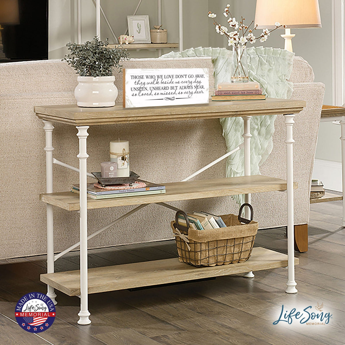 Modern Inspirational Pet Memorial 4x10 inches Wooden Sign (Those Who We Love) Tabletop Plaque Home Decoration Loss of Pet Bereavement Sympathy Keepsake - LifeSong Milestones