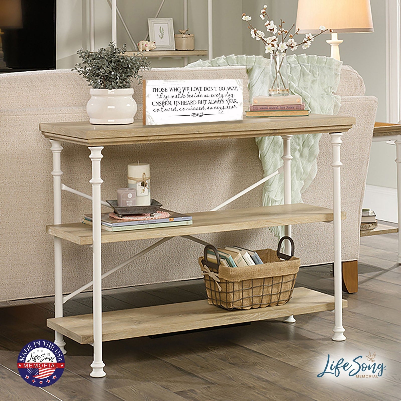 Modern Inspirational Pet Memorial 4x10 inches Wooden Sign (Those Who We Love) Tabletop Plaque Home Decoration Loss of Pet Bereavement Sympathy Keepsake - LifeSong Milestones