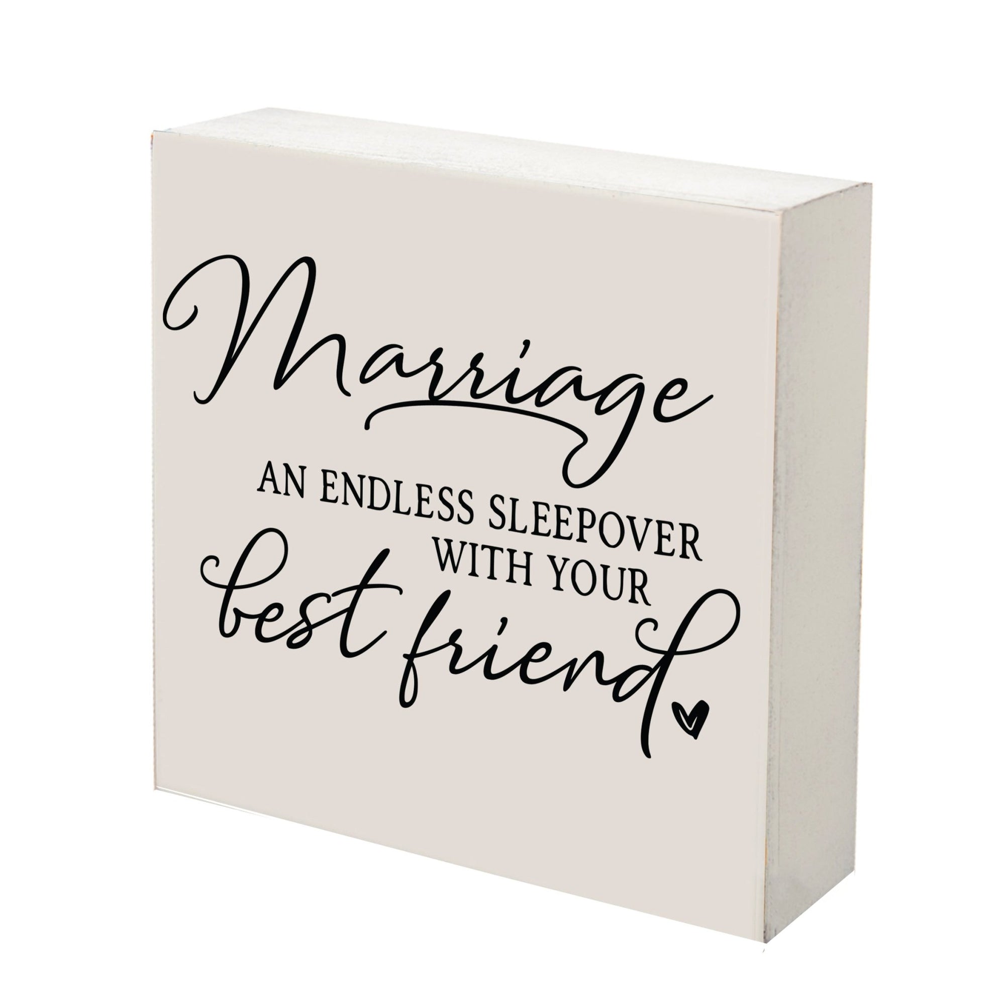 Modern Inspirational Shadow Box for Everyday Home Decorations 6x6 - Marriage An Endless Sleepless - LifeSong Milestones