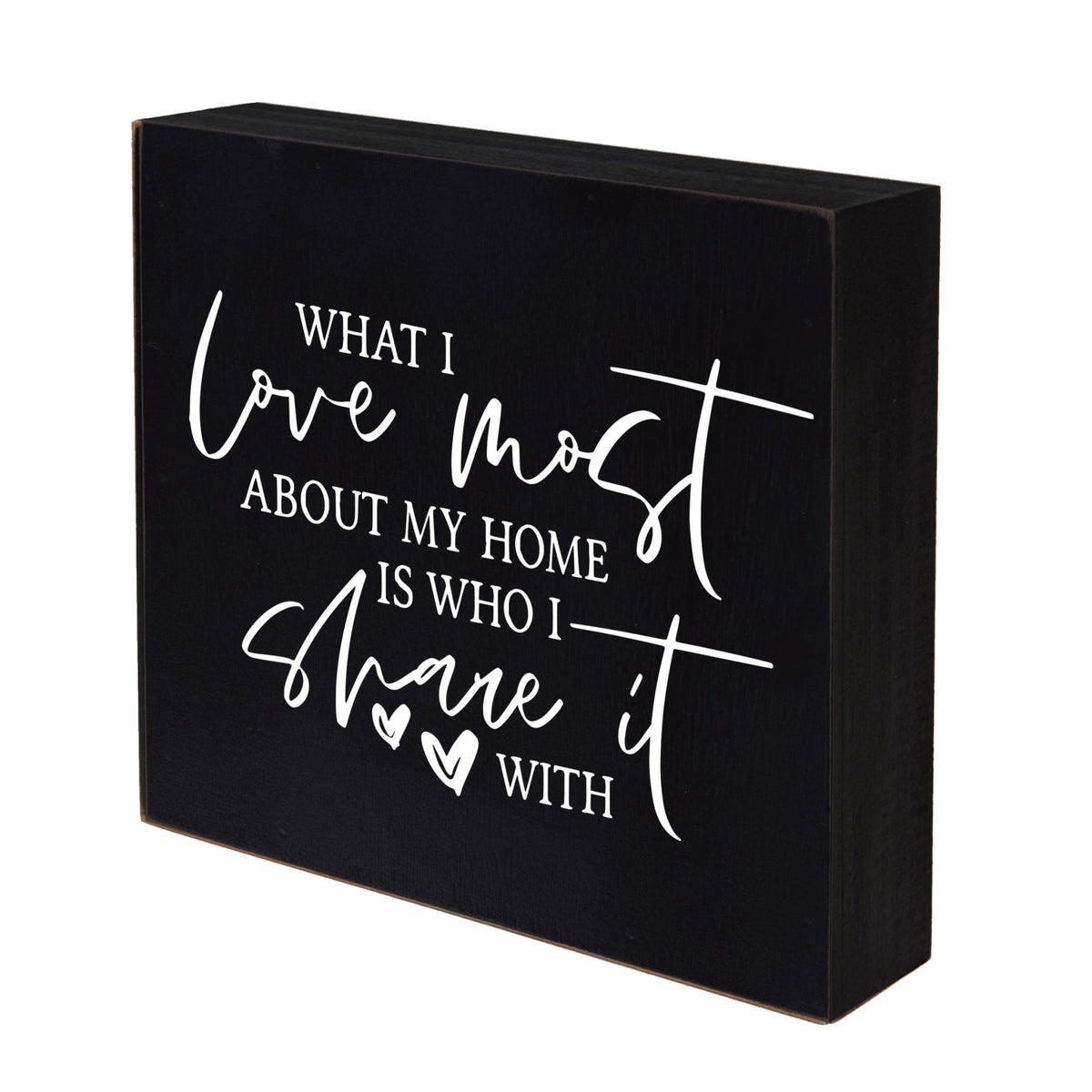 Modern Inspirational Shadow Box for Everyday Home Decorations 6x6 - What I Love The Most (Heart) - LifeSong Milestones