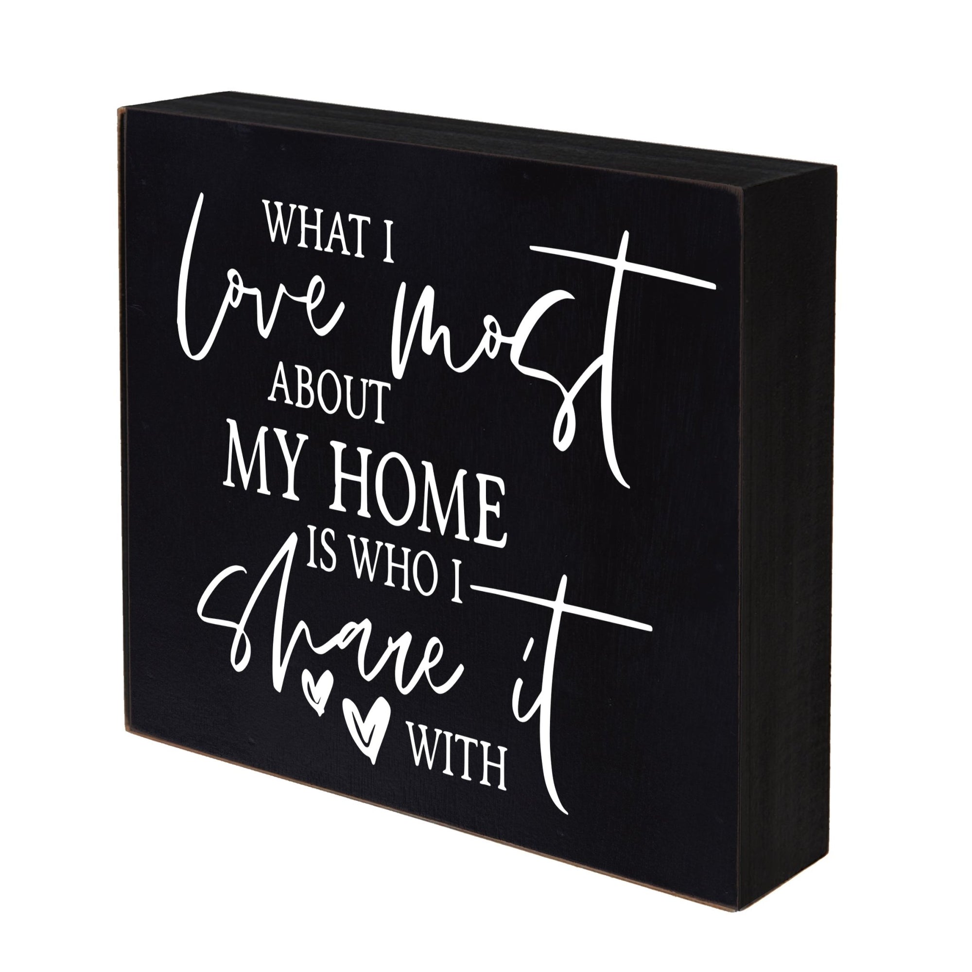 Modern Inspirational Shadow Box for Everyday Home Decorations 6x6 - What I Love The Most (Script) - LifeSong Milestones