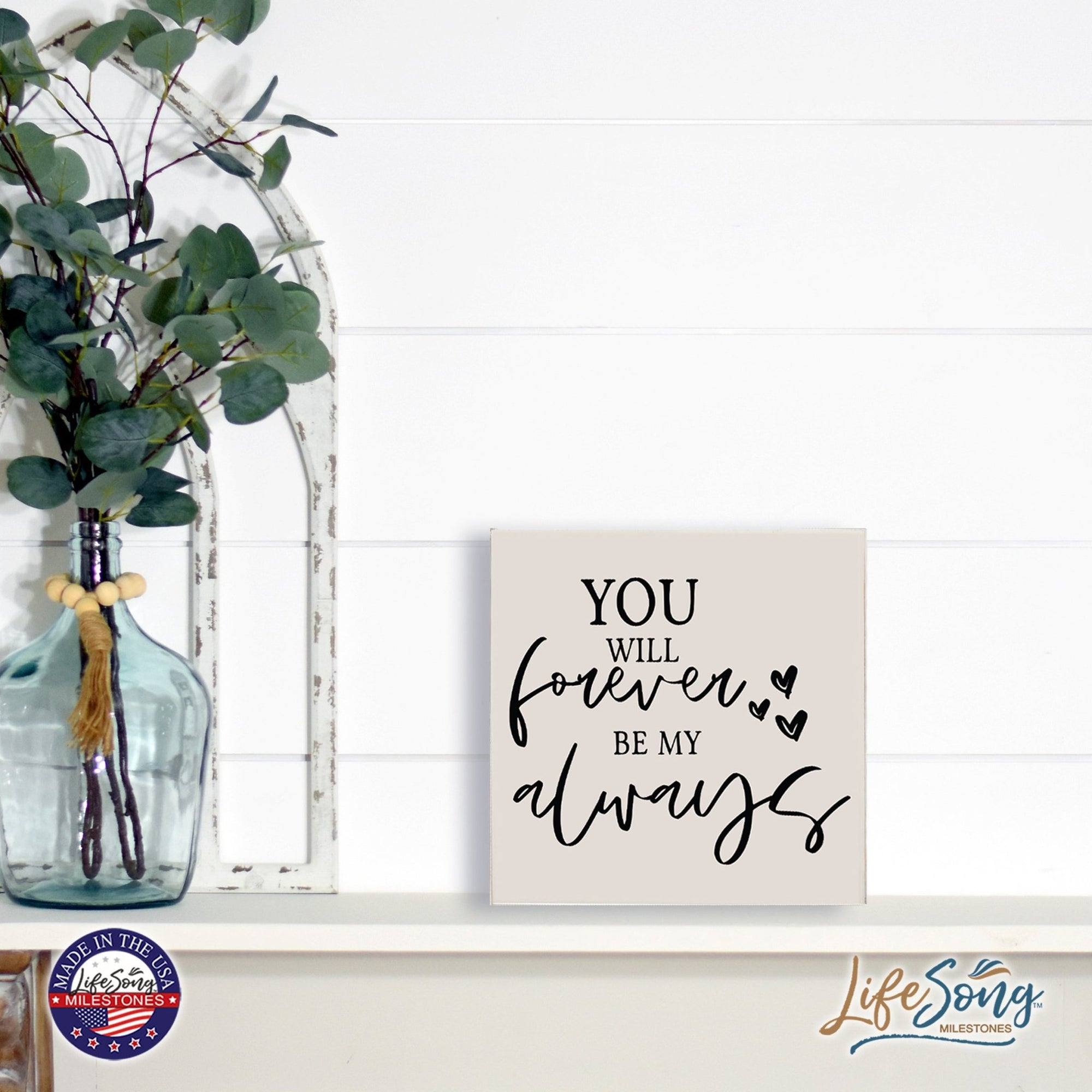 Modern Inspirational Shadow Box for Everyday Home Decorations 6x6 - You Will Forever - LifeSong Milestones