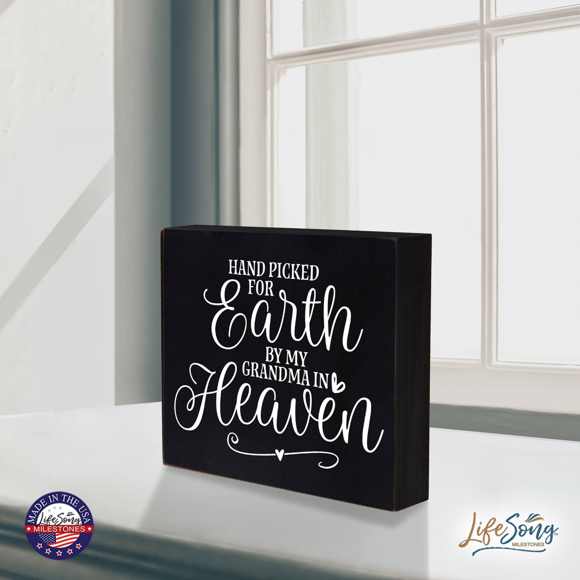 Modern Inspirational Shadow Box for Everyday Home Decorations For Grandpas 6x6 - Hand Picked For Earth - LifeSong Milestones