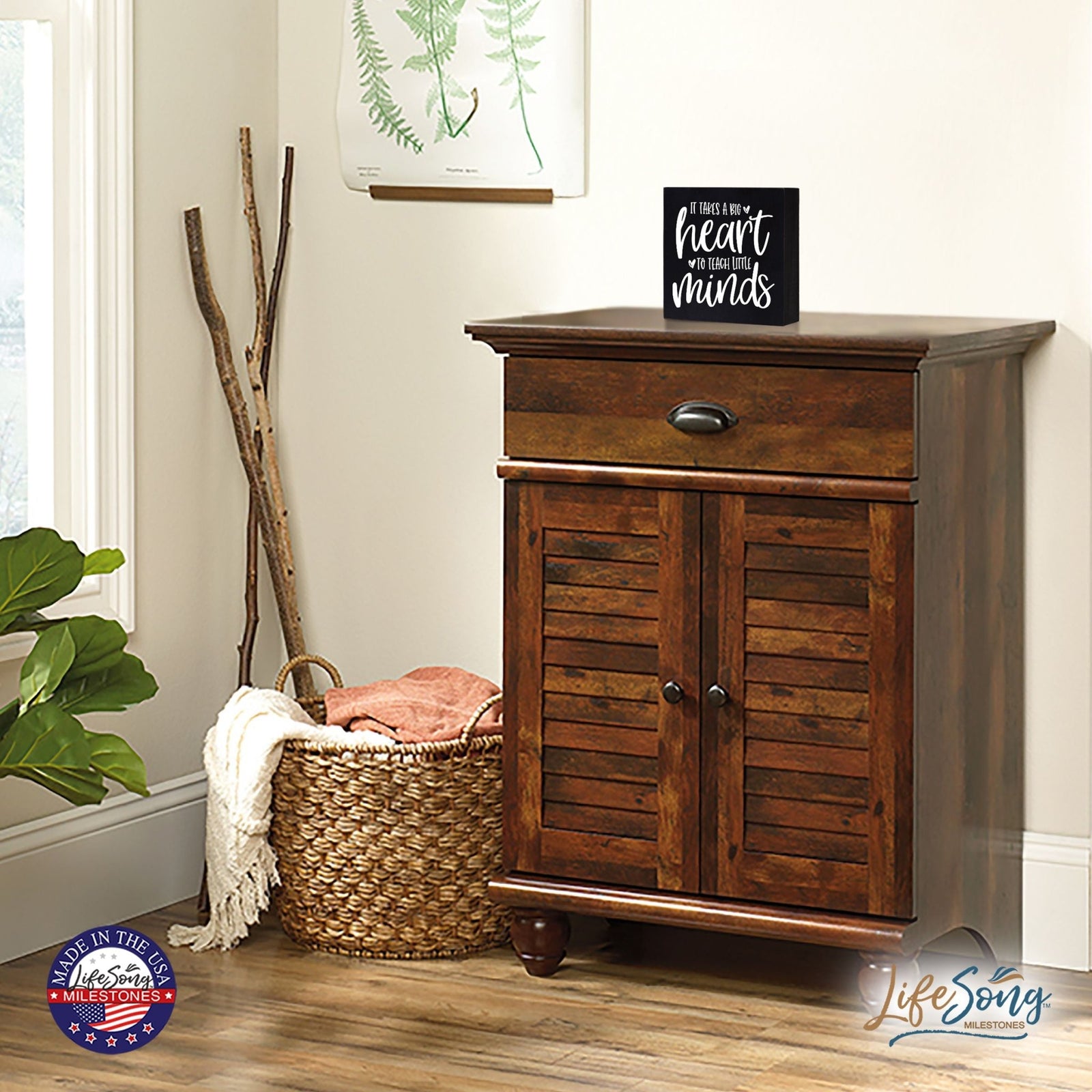 Modern Inspirational Shadow Box for Everyday Home Decorations For Mothers 6x6 - It Takes A Big Heart - LifeSong Milestones