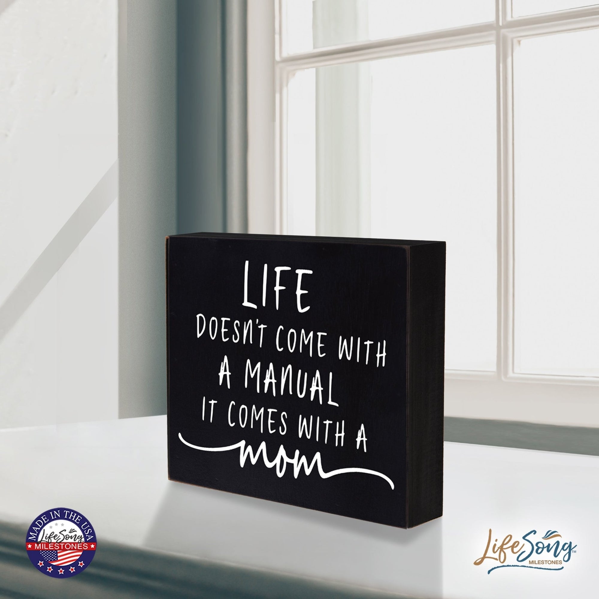 Modern Inspirational Shadow Box for Everyday Home Decorations For Mothers 6x6 - Life Doesn’t Come With - LifeSong Milestones
