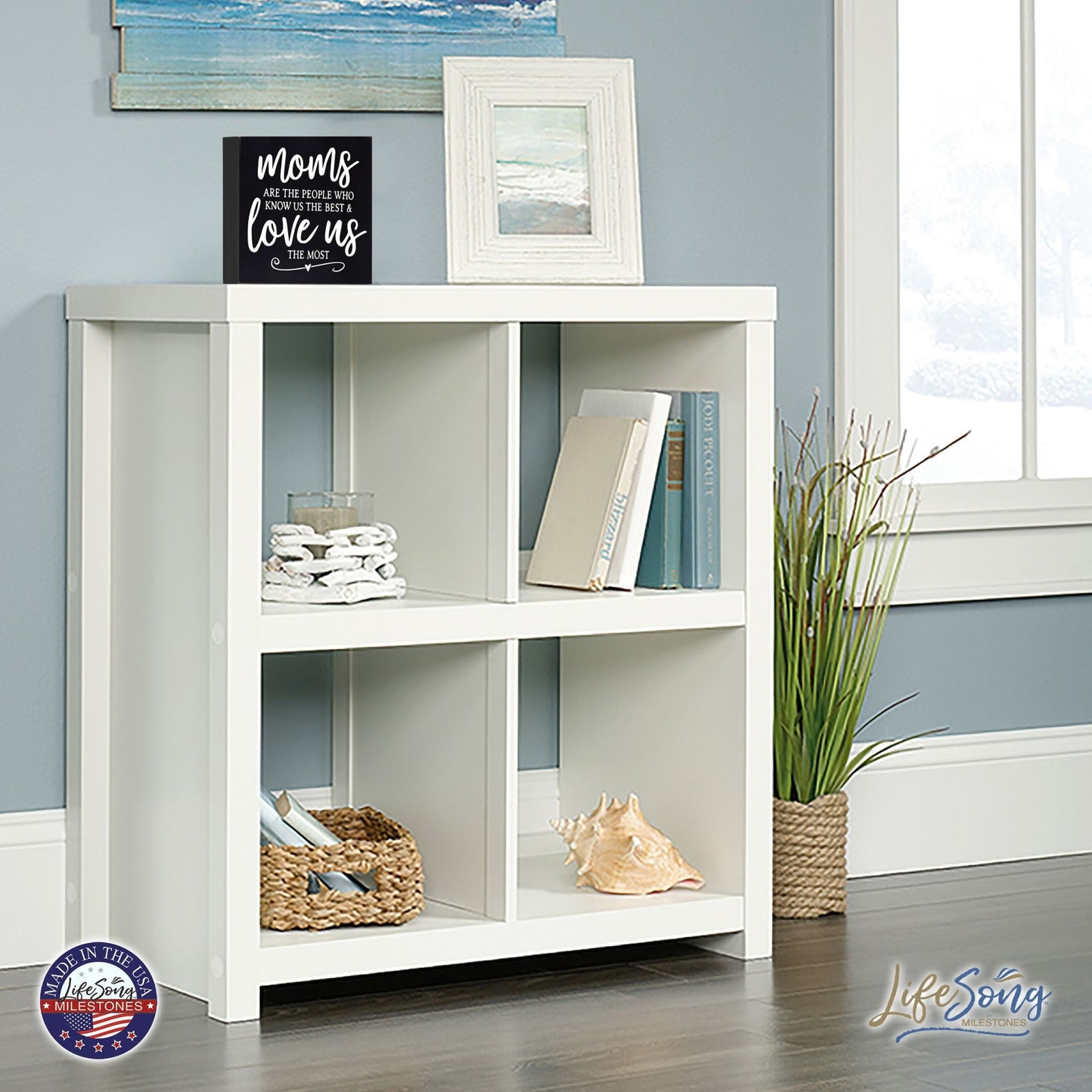 Modern Inspirational Shadow Box for Everyday Home Decorations For Mothers 6x6 - Moms Are The People - LifeSong Milestones