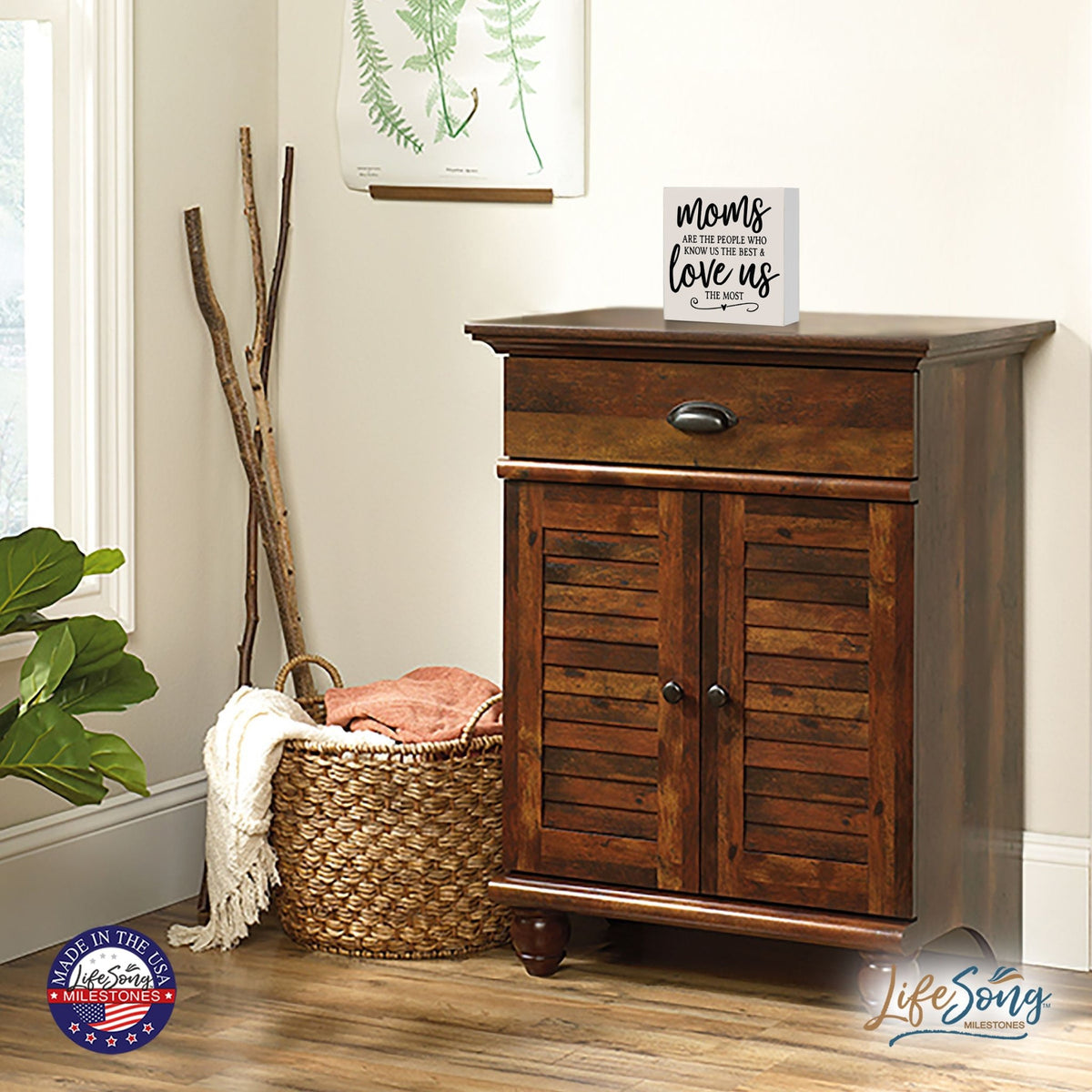 Modern Inspirational Shadow Box for Everyday Home Decorations For Mothers 6x6 - Moms Are The People - LifeSong Milestones