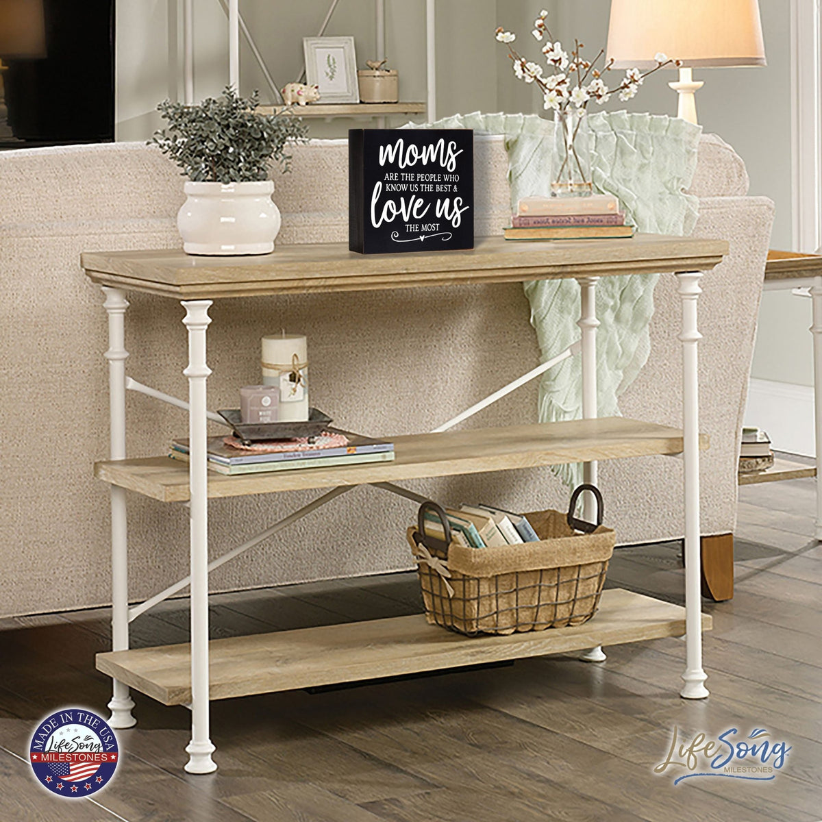 Modern Inspirational Shadow Box for Everyday Home Decorations For Mothers 6x6 - Moms Are The People - LifeSong Milestones