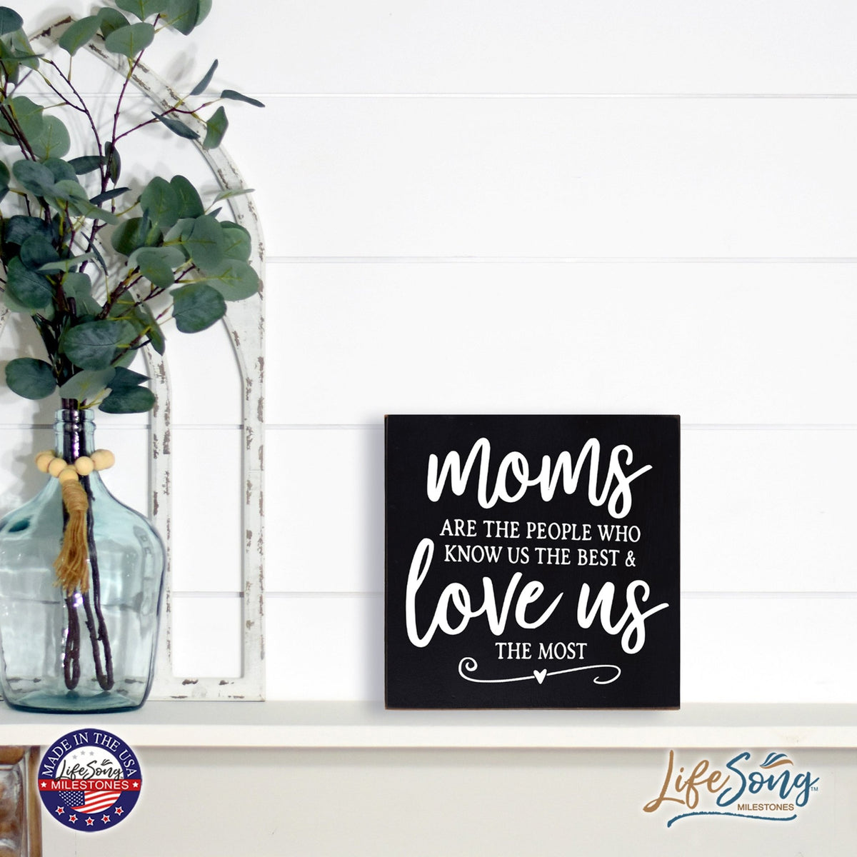 Modern Inspirational Shadow Box for Everyday Home Decorations For Mothers 6x6 - Moms Are The People - LifeSong Milestones