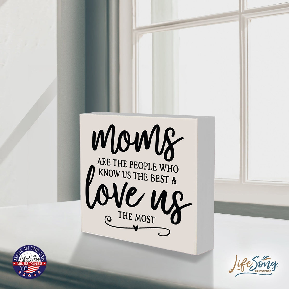 Modern Inspirational Shadow Box for Everyday Home Decorations For Mothers 6x6 - Moms Are The People - LifeSong Milestones