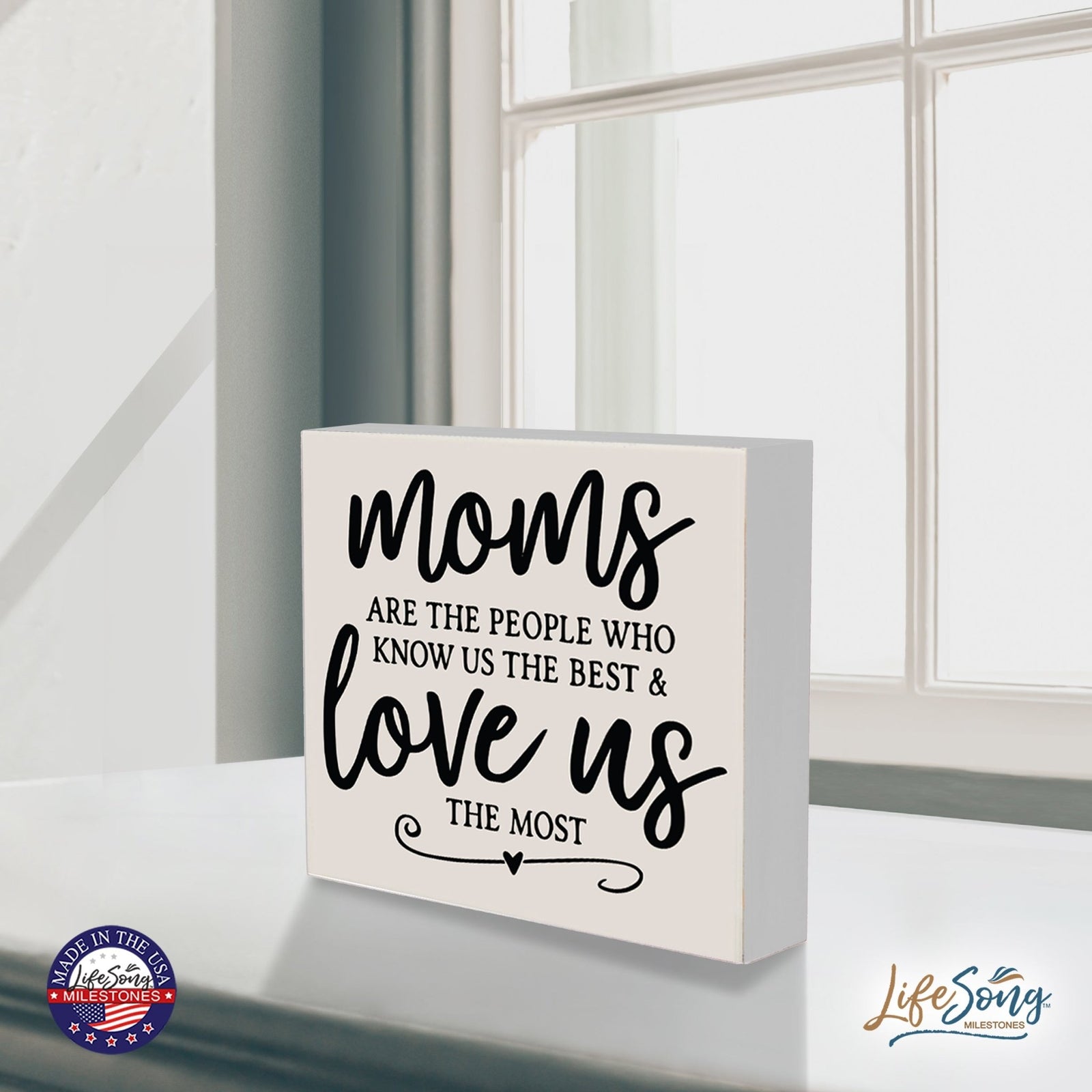 Modern Inspirational Shadow Box for Everyday Home Decorations For Mothers 6x6 - Moms Are The People - LifeSong Milestones