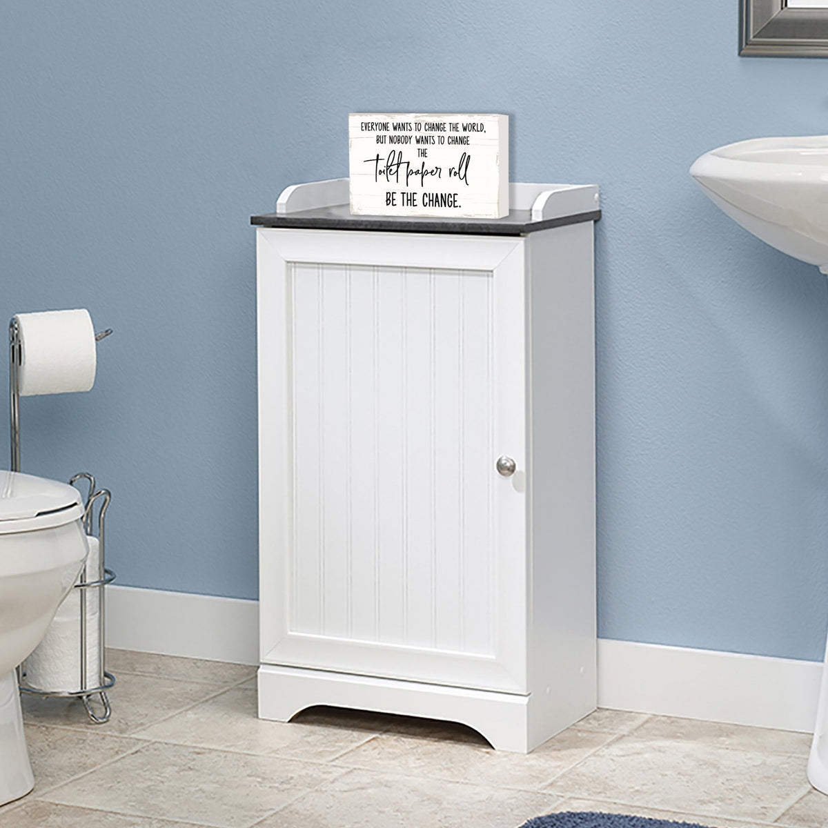 Modern Inspirational The Change Wooden Sign for Bathroom And Kitchen Decoration 5.5x8in - LifeSong Milestones