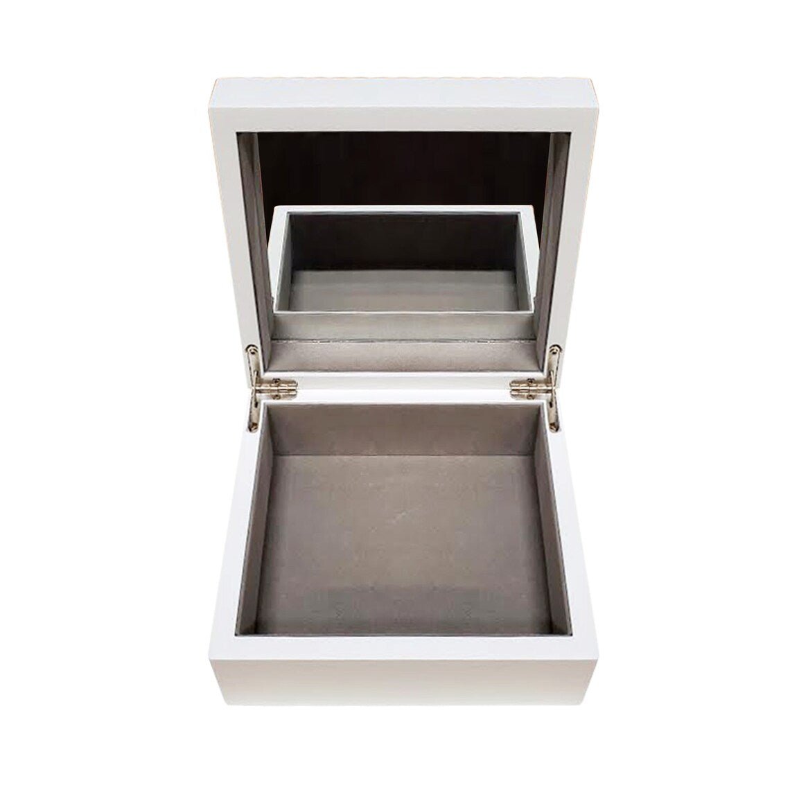 Modern Inspirational White Jewelry Keepsake Box for Children 6x5.5 - For This Child I Have Prayed - LifeSong Milestones