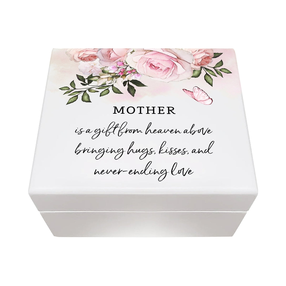 Modern Inspirational White Jewelry Keepsake Box for Mother 6x5.5 - Mother Is A Gift From Heaven - LifeSong Milestones