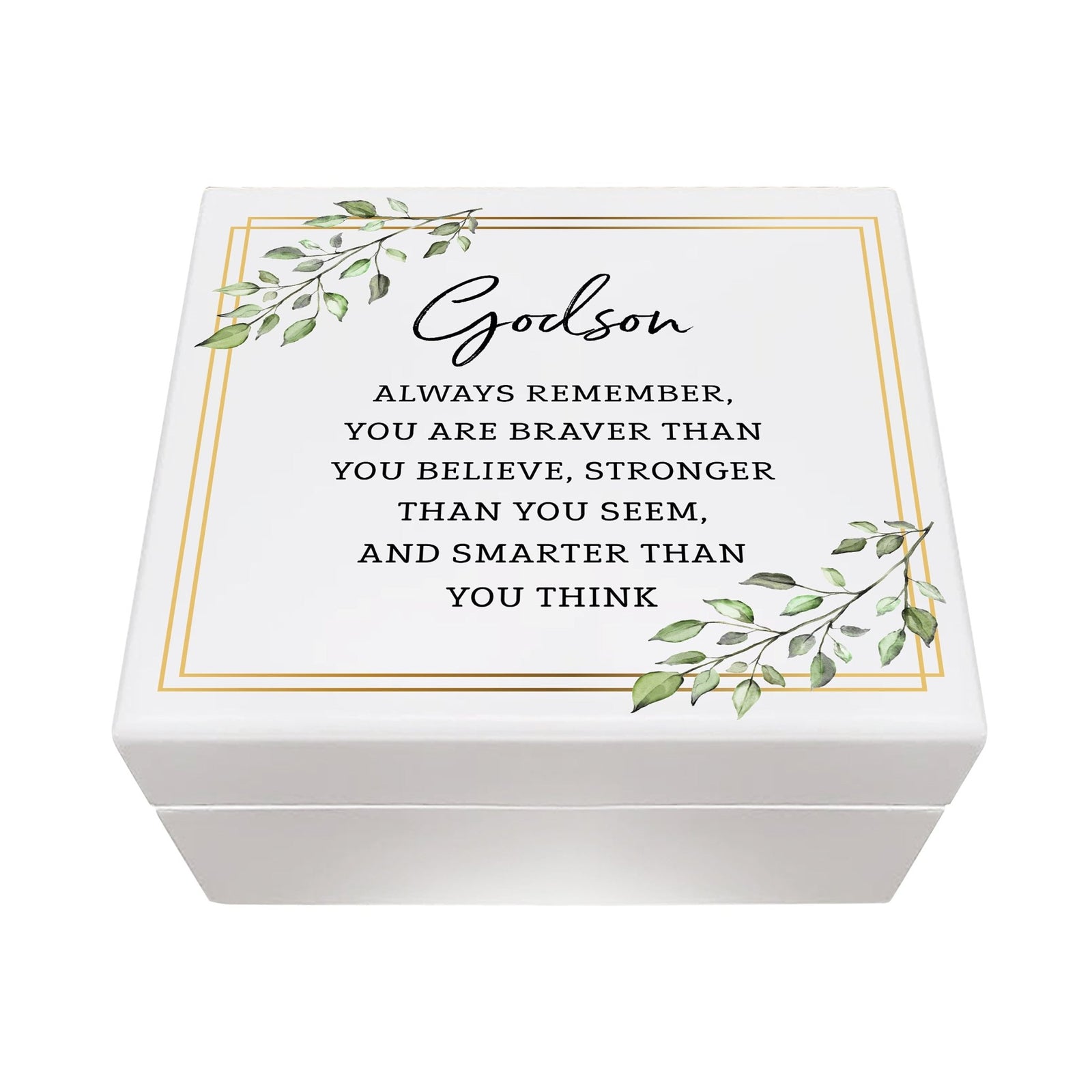 Lifesong Milestones Inspirational Baptism Keepsake Jewelry Box Gift for Godson