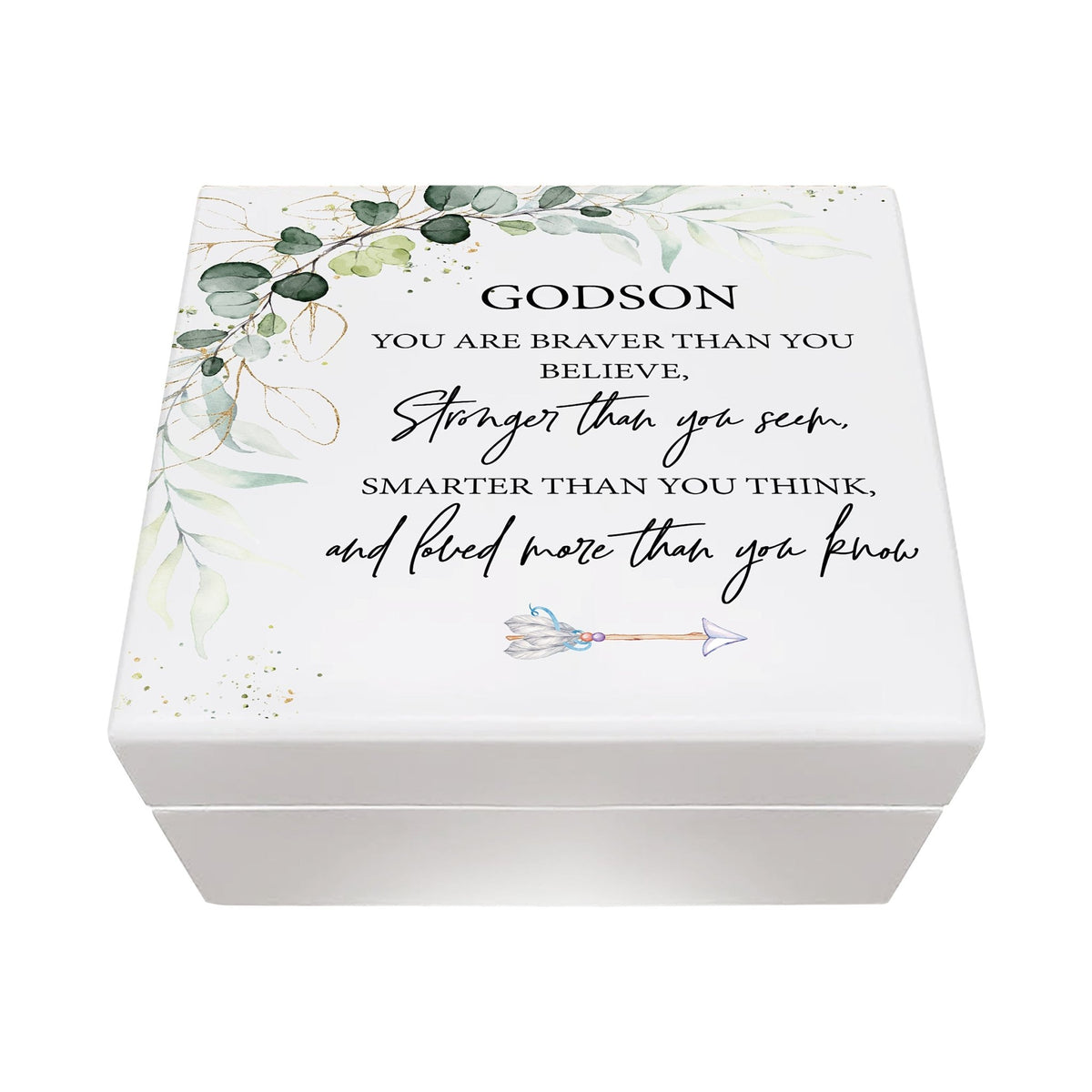 Lifesong Milestones Inspirational Baptism Keepsake Jewelry Box Gift for Godson