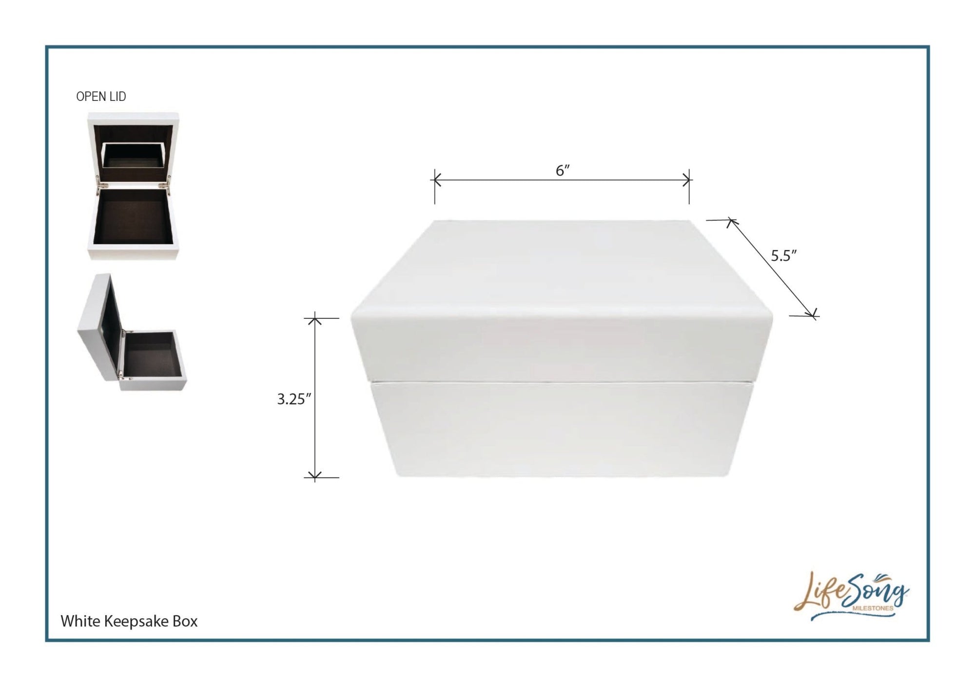 Modern Inspirational White Keepsake Box for Godson 6x5.5in - You Are Braver - LifeSong Milestones