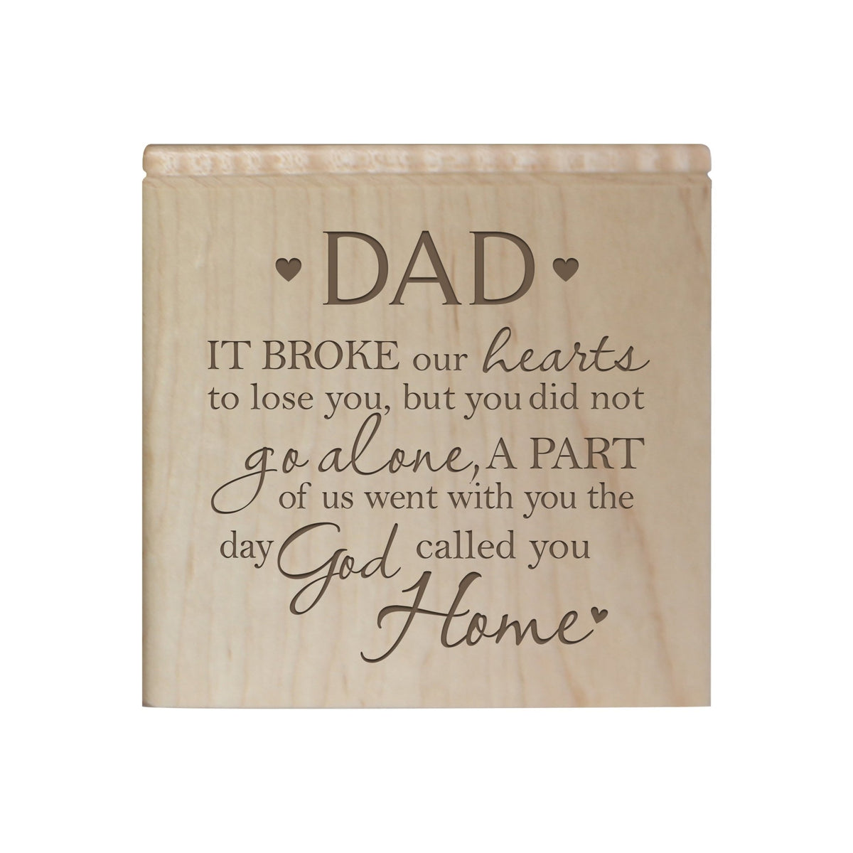 Memorial Wooden Keepsake Urn Box for Dad